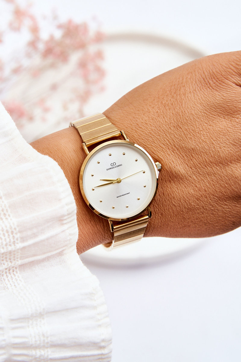 Women's waterproof analog watch bracelet Giorgio&Dario gold-silver 1210002951500
