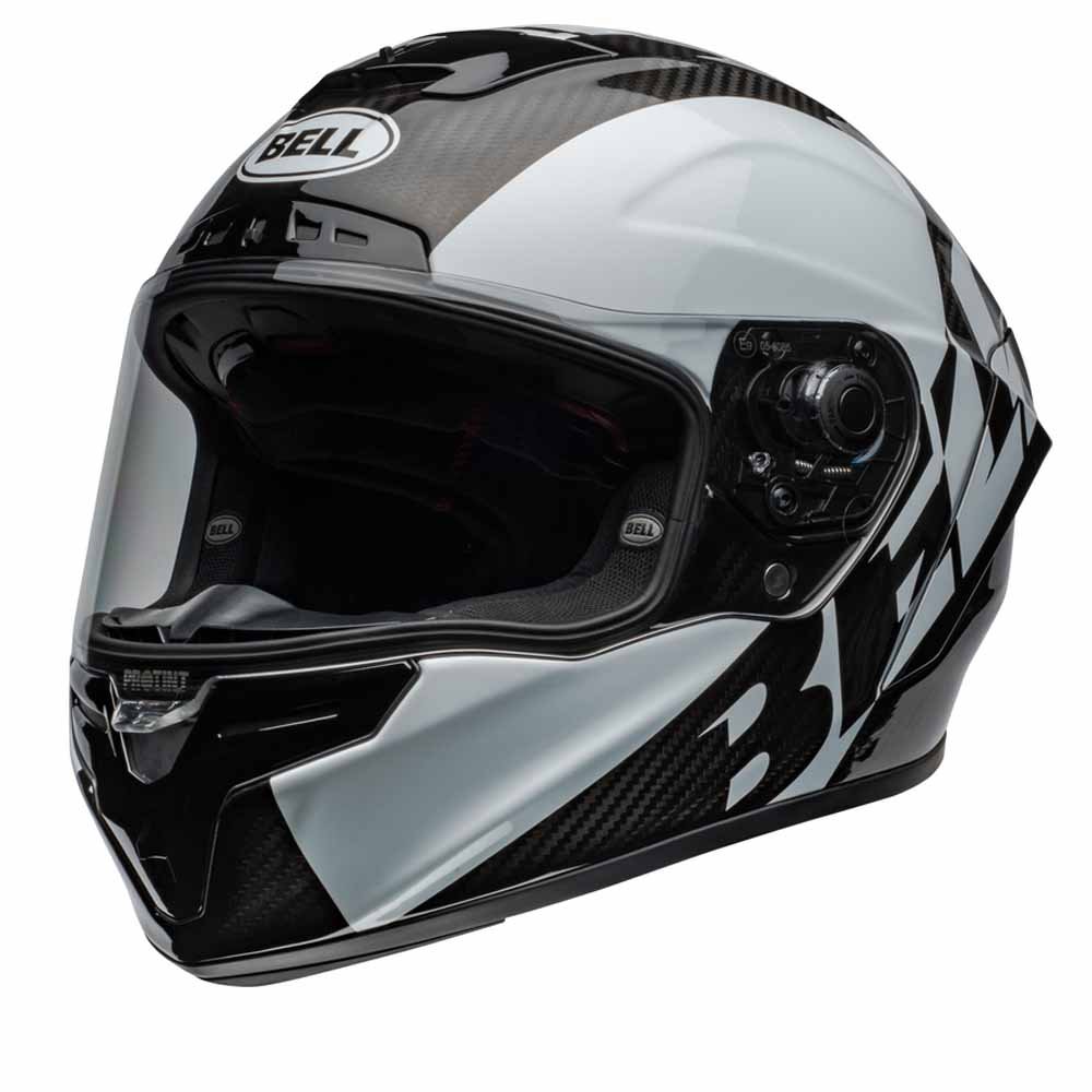 Bell Race Star DLX Flex Offset Gloss Black White Full Face Helmet Größe L 196178181600