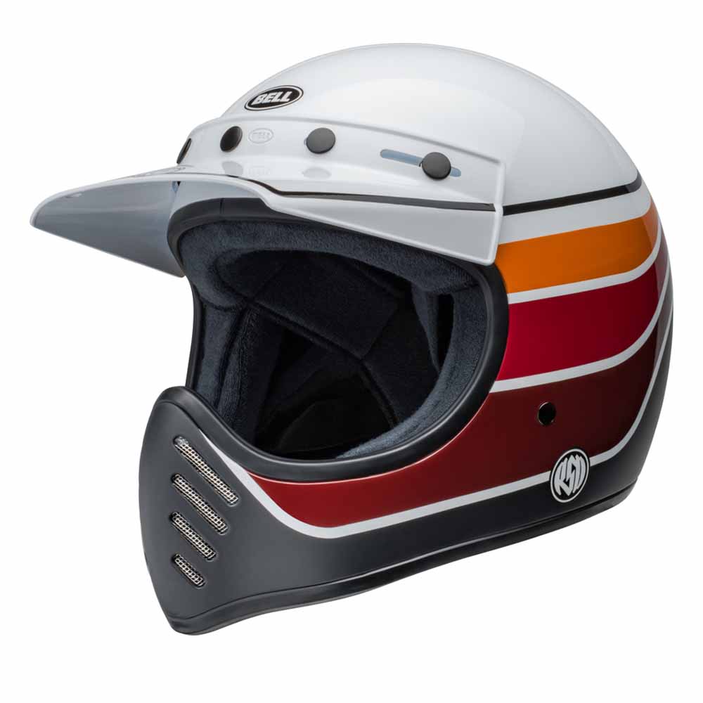 Bell Moto-3 RSD Saddleback Satin Gloss White Black Full Face Helmet Größe XL 196178185370