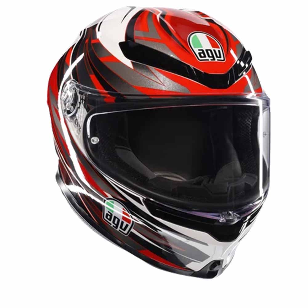 AGV K6 S E2206 Mplk Reeval White Red Grey Full Face Helmet Größe L 8051019743213