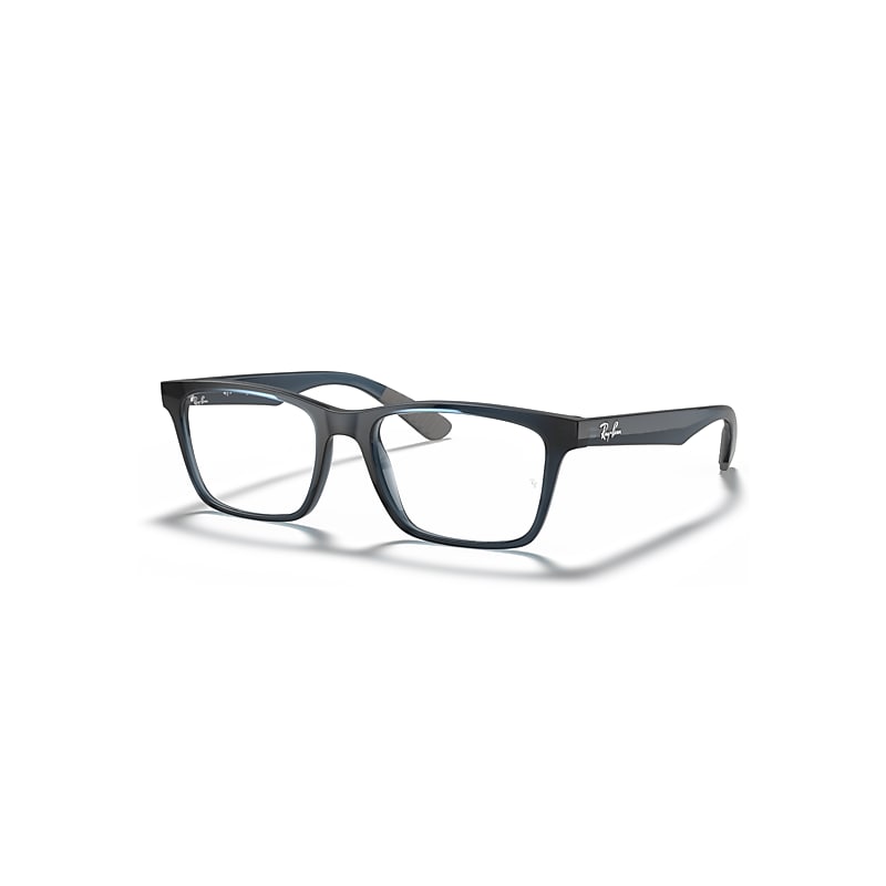 Ray-Ban Eyeglasses Unisex Rb7025 Optics - Blue Frame Clear Lenses Polarized 55-17 8053672782585