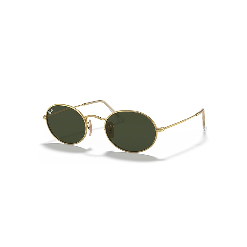 Ray-Ban Sunglasses Unisex Oval - Gold Frame Green Lenses 54-21 8056597018340