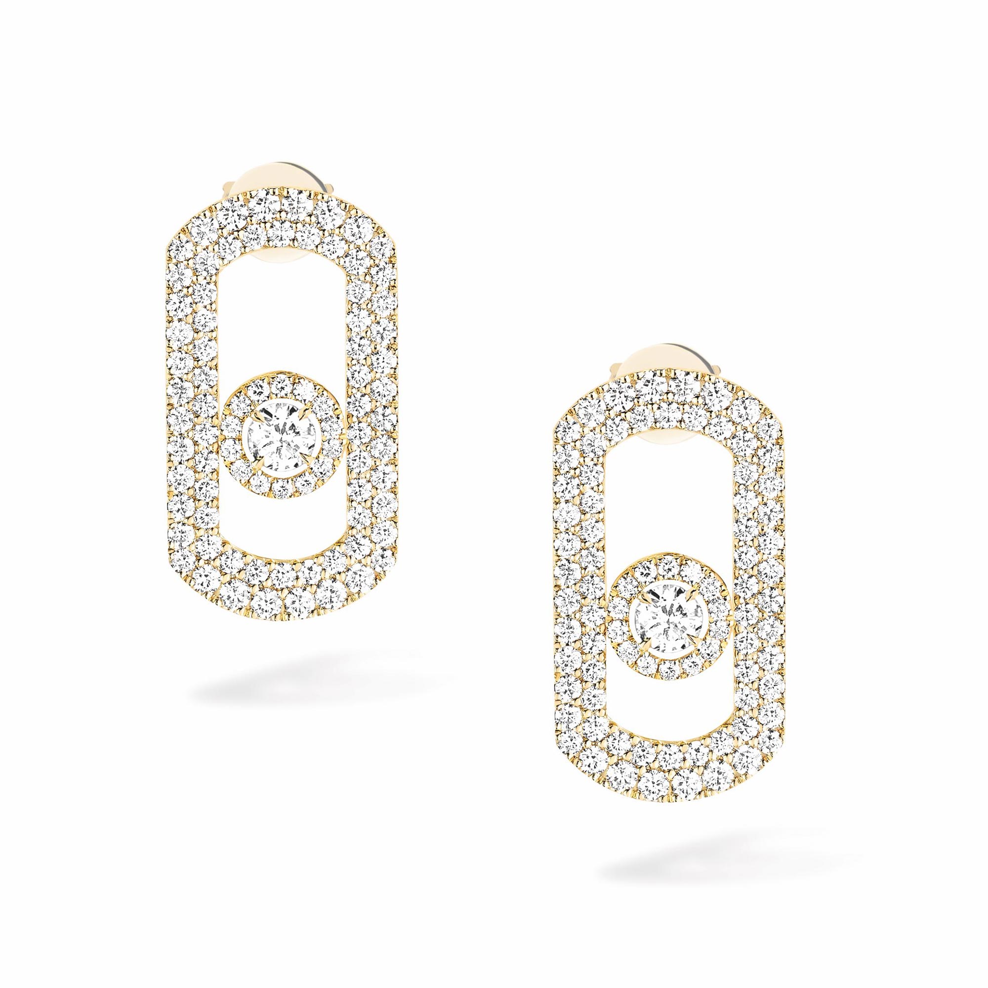 Messika So Move 1 1/3ctw Diamond Yellow Gold Earrings 