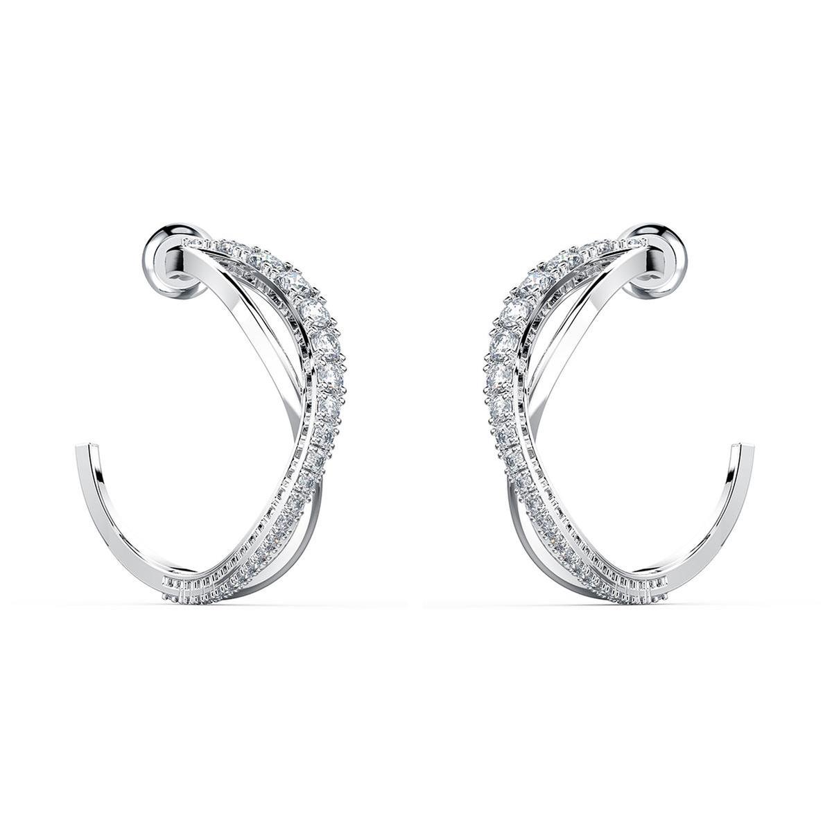 Swarovski Crystal Twist Hoop Earrings 191453105036