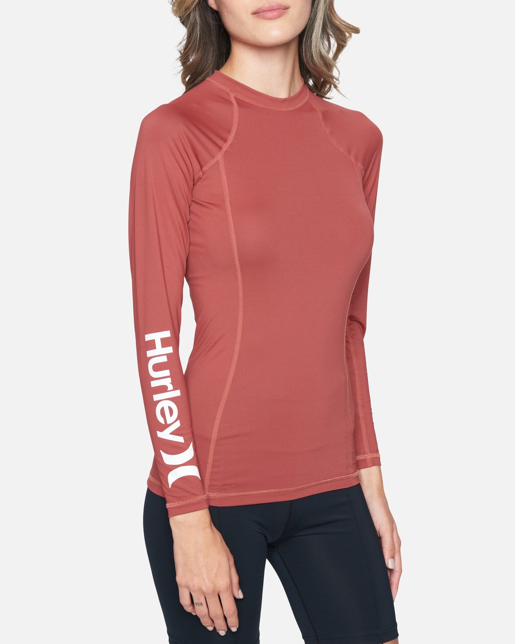 Women's Women's One And Only Sun Protection Rashguard in Cedar, Size Medium 193151998804