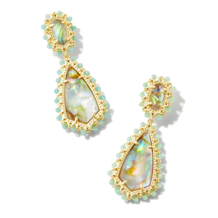 Kendra Scott Beaded Camry Statement Earrings in Iridescent Mix 196088035208