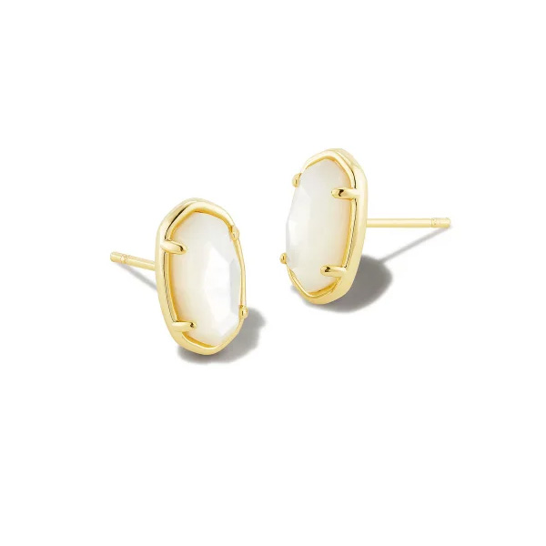 Kendra Scott Grayson Stud Earrings in Ivory Mother-of-Pearl 196088512655