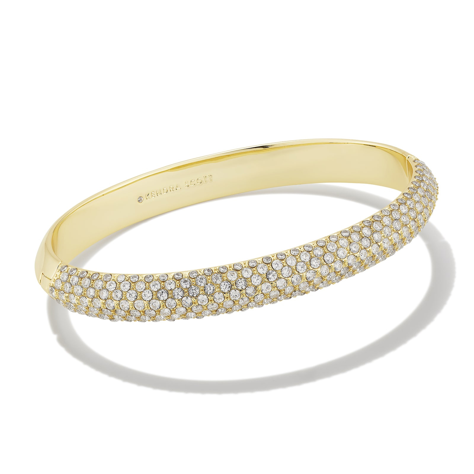 Kendra Scott Mikki Pave Bangle Bracelet in White Cubic Zirconia 196088560335