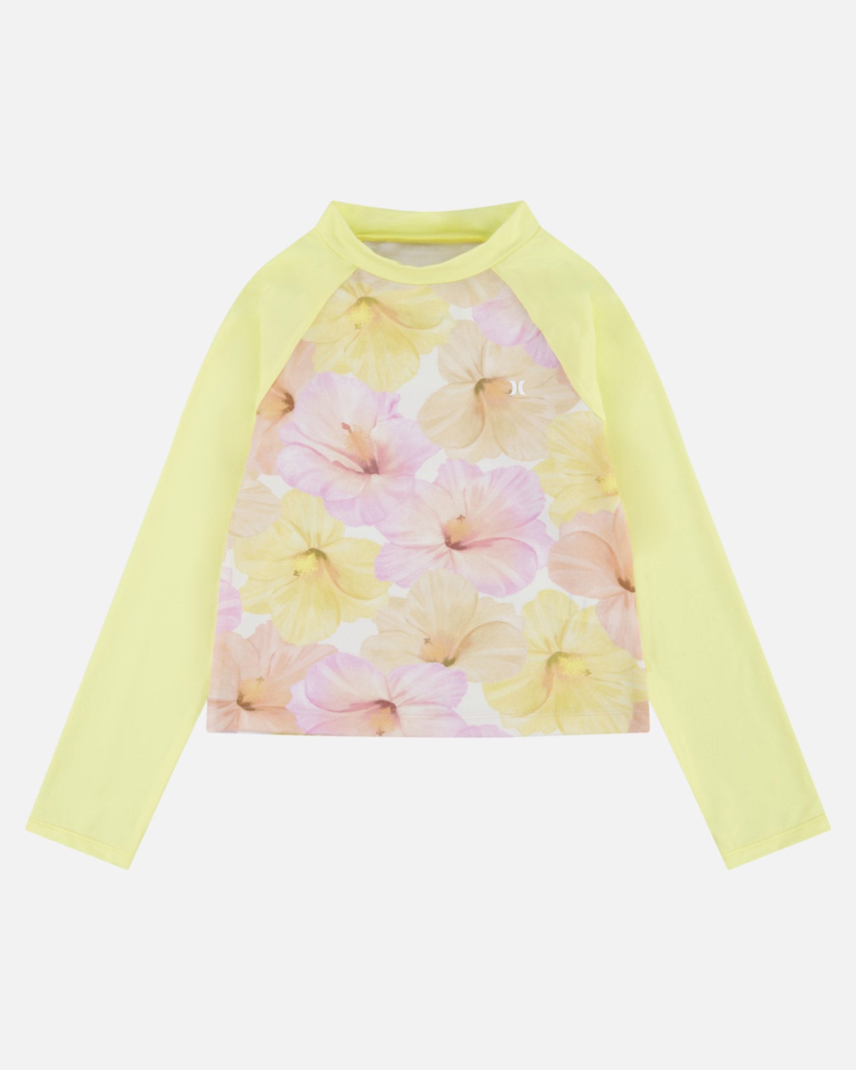 Girls' Carissa Moore Rashguard in Aloha Hibiscus, Size Large 196327268558