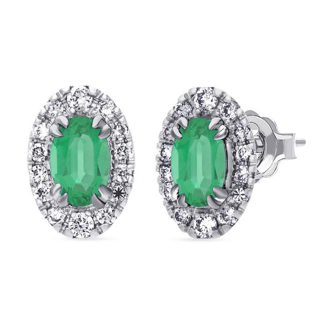 Le Vian(R) 1/3ctw Nude Diamonds(tm) and Costa Smeralda Emeralds(tm) 14k Vanilla Gold(R) Earrings 196724106385