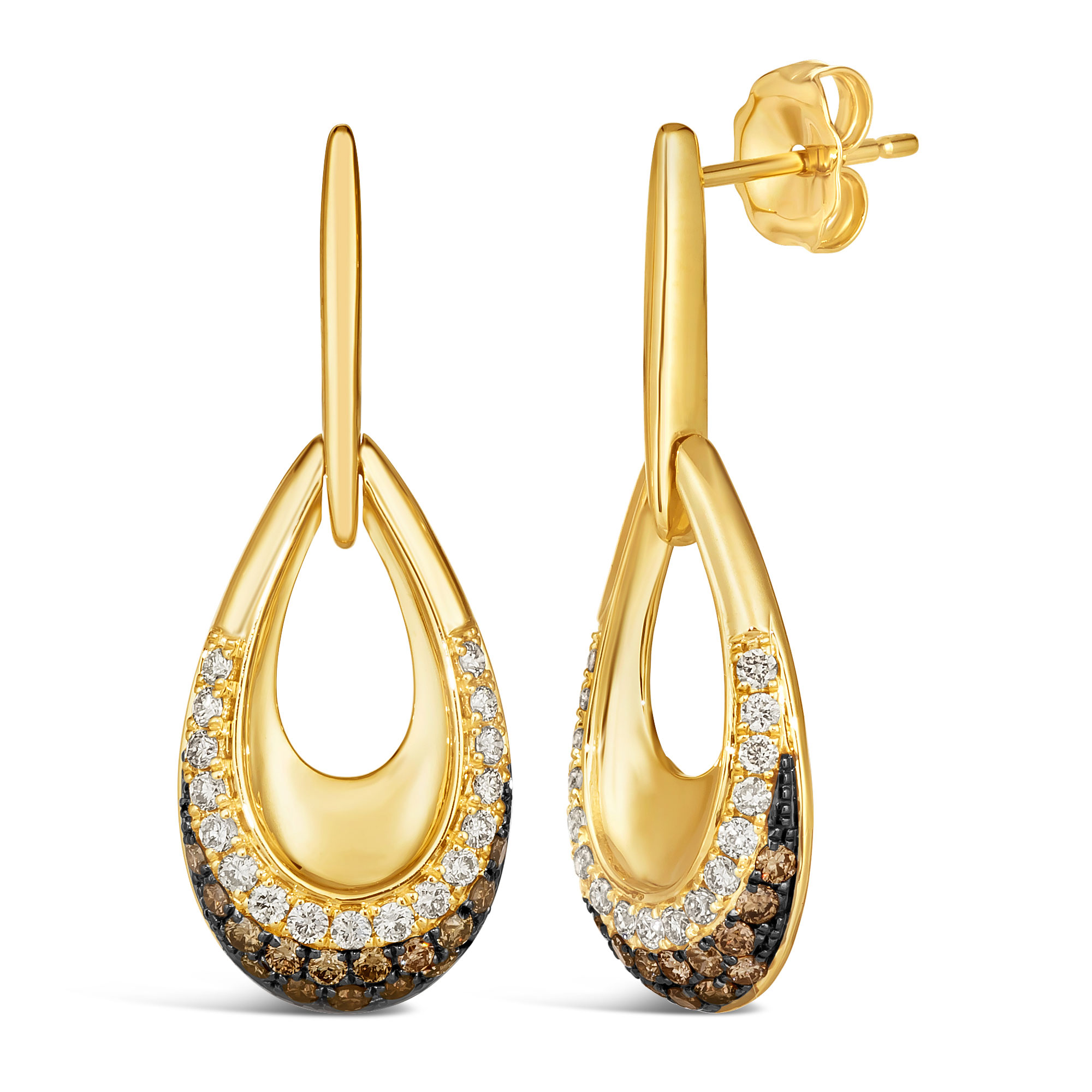 Le Vian(R) 5/8ctw Chocolate Ombre Diamonds(R) 14k Honey Gold(tm) Earrings 196724107252
