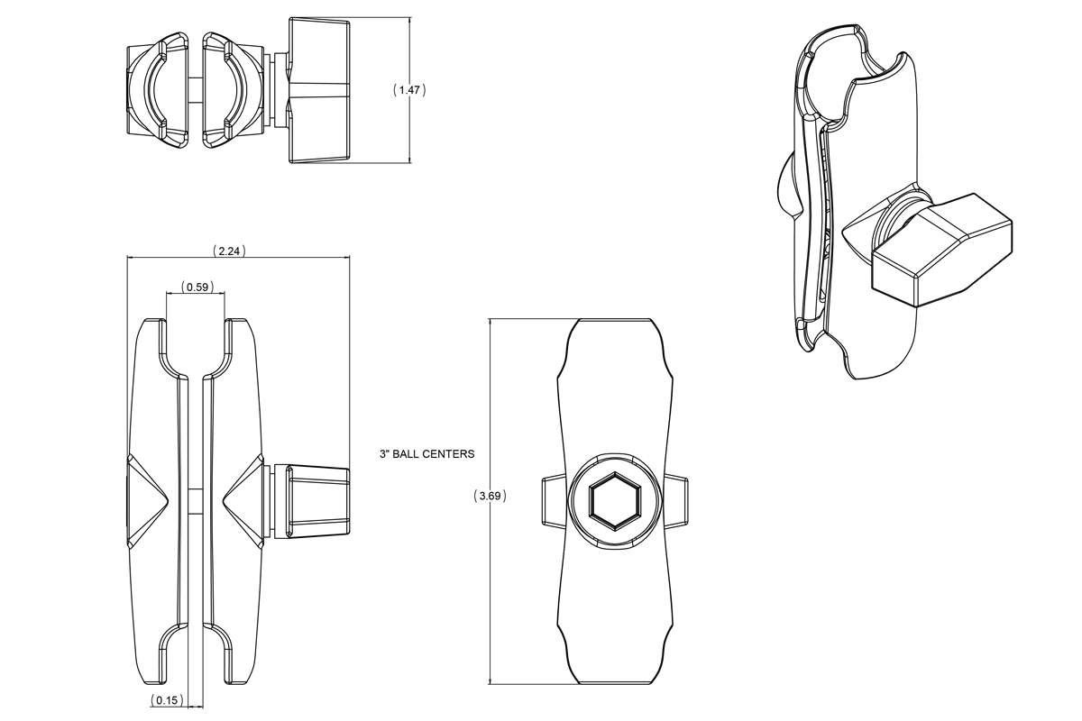 Ram Mounts Socket Arm 9cm Size 2000010689132