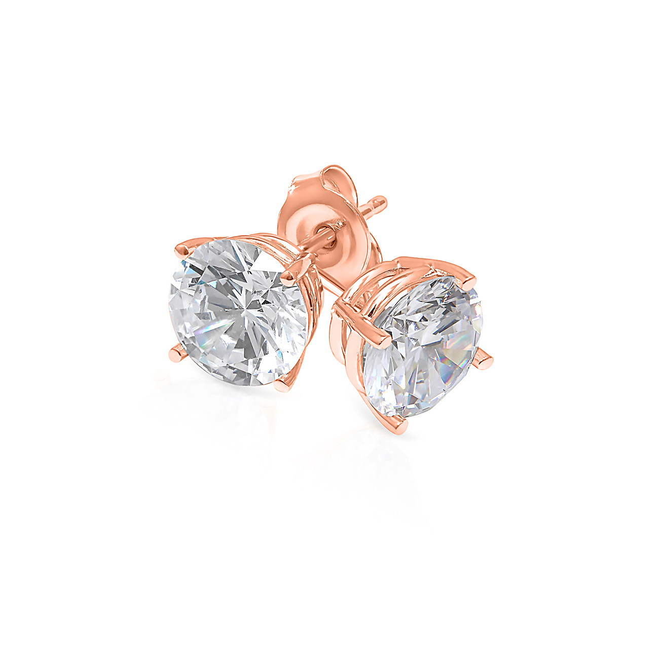 1/2ctw Round Lab Grown Diamond Rose Gold Solitaire Earrings 631605922659