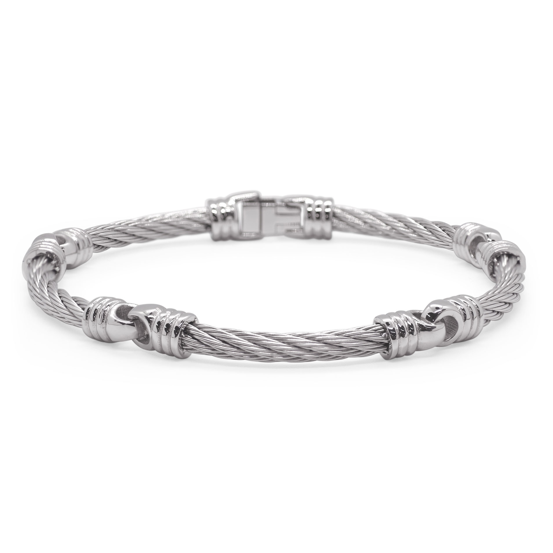 ALOR Grey Cable Stainless Steel Link Bracelet | Men's 649276415233