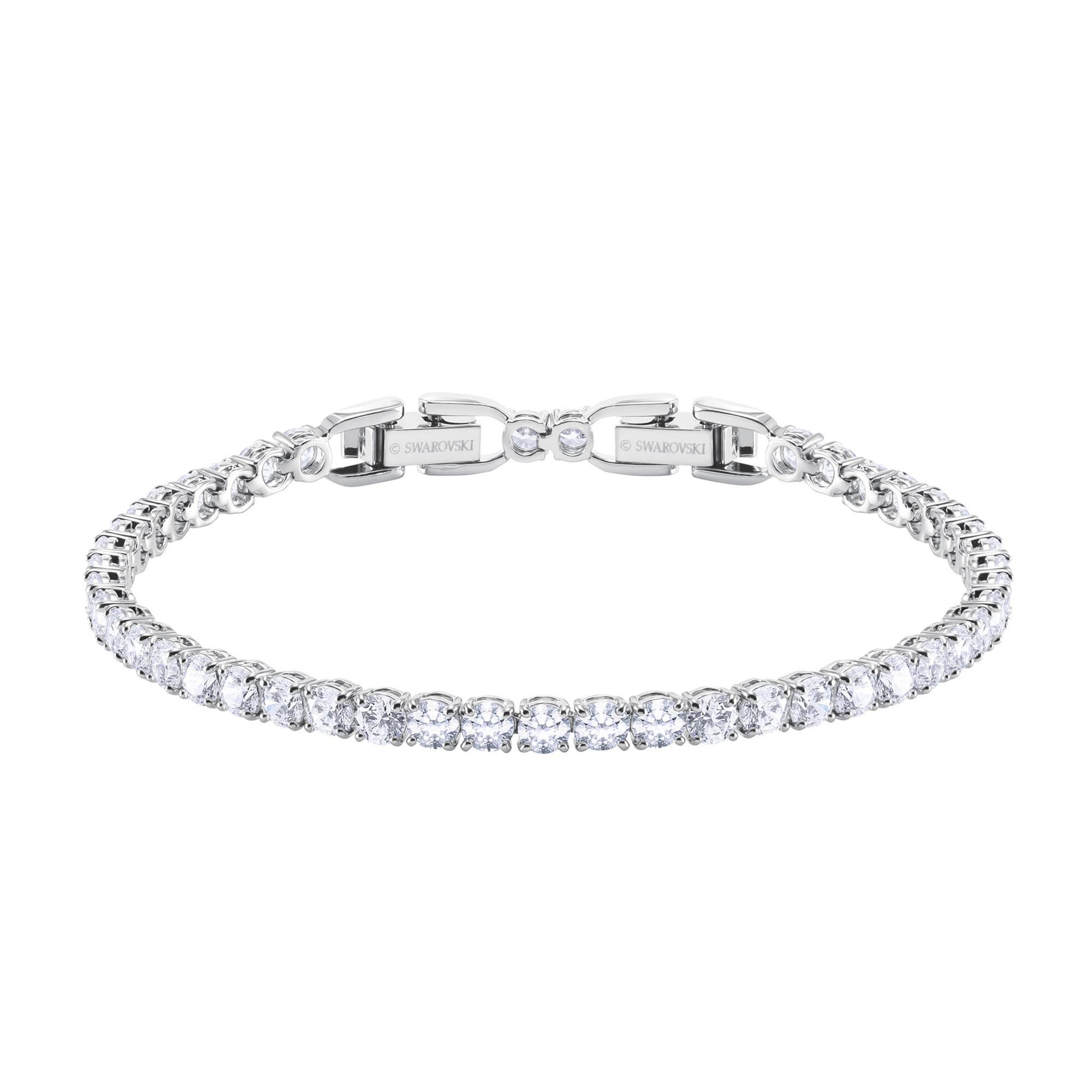 Swarovski Crystal Deluxe White Rhodium-Plated Tennis Bracelet 768549107276
