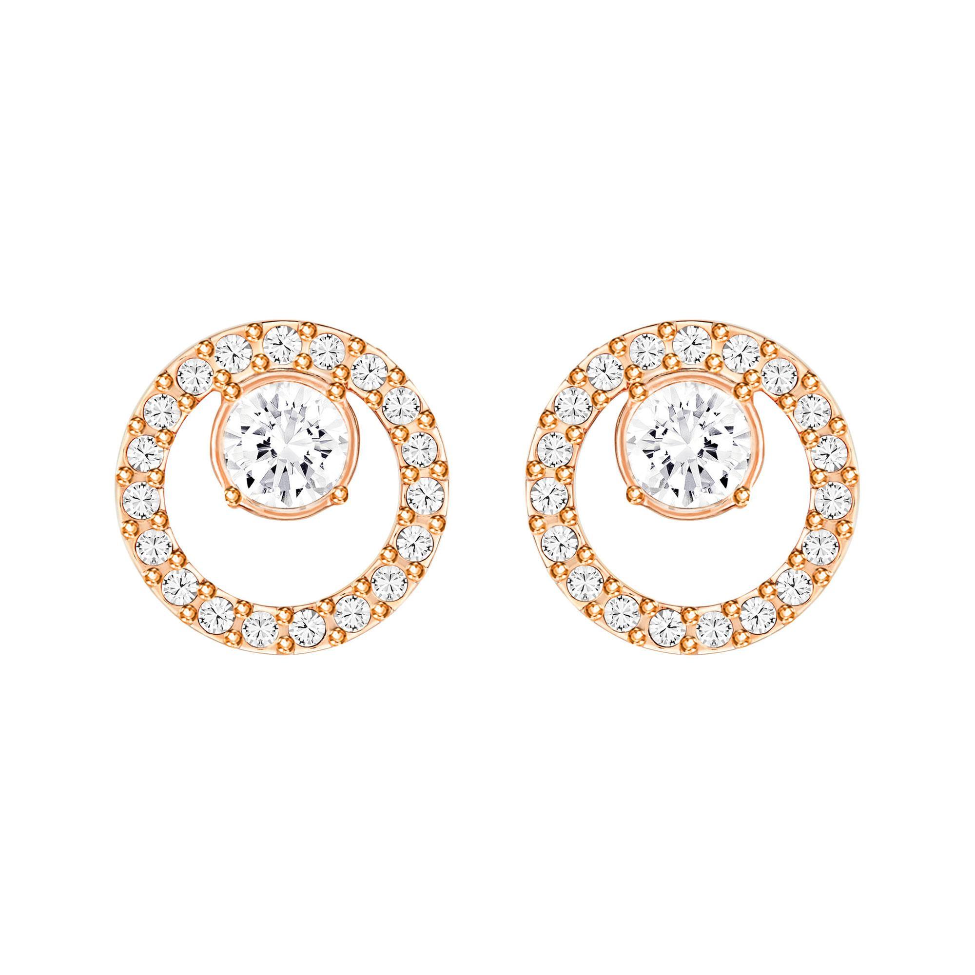 Swarovski Crystal Creativity Circle Small Rose Gold-Tone Earrings 768549785832