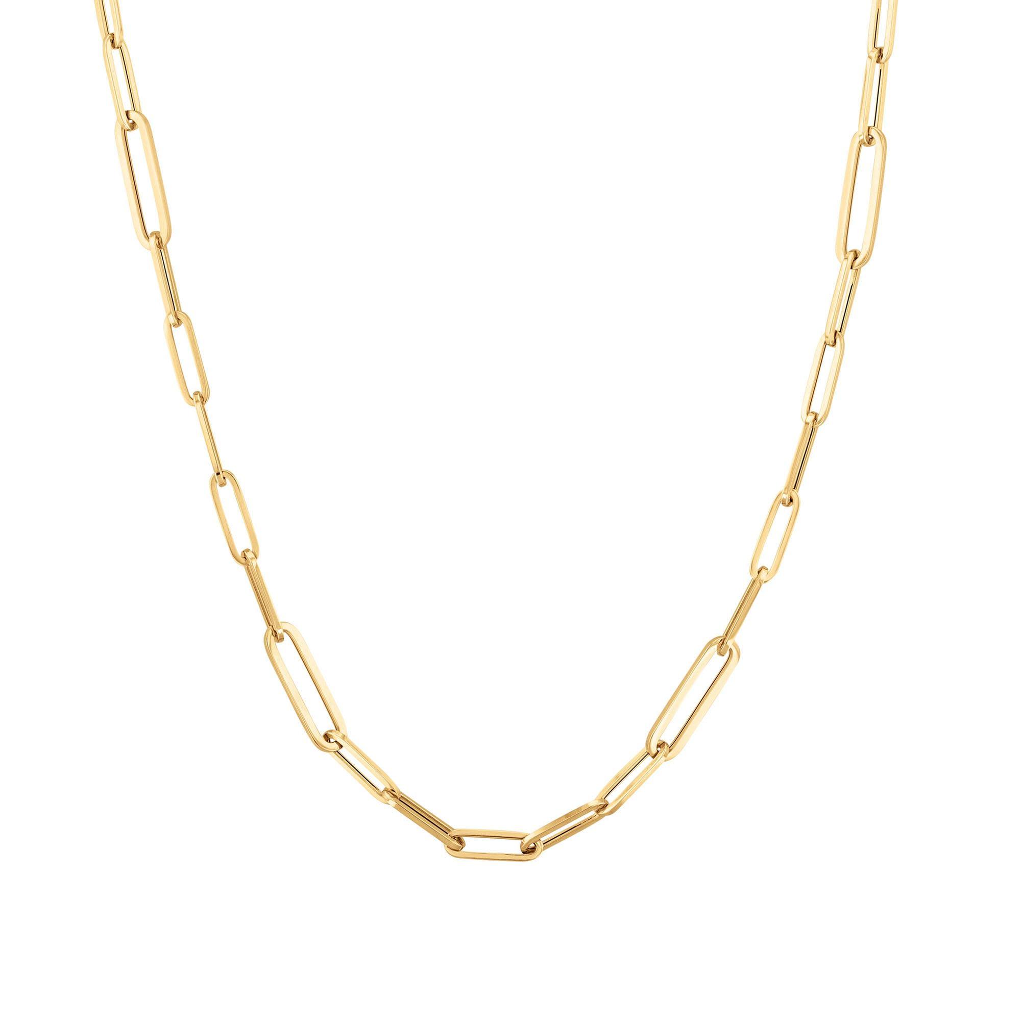 Roberto Coin Classics Alternating Size Paperclip Link Chain Necklace, 22 inches 801200827646