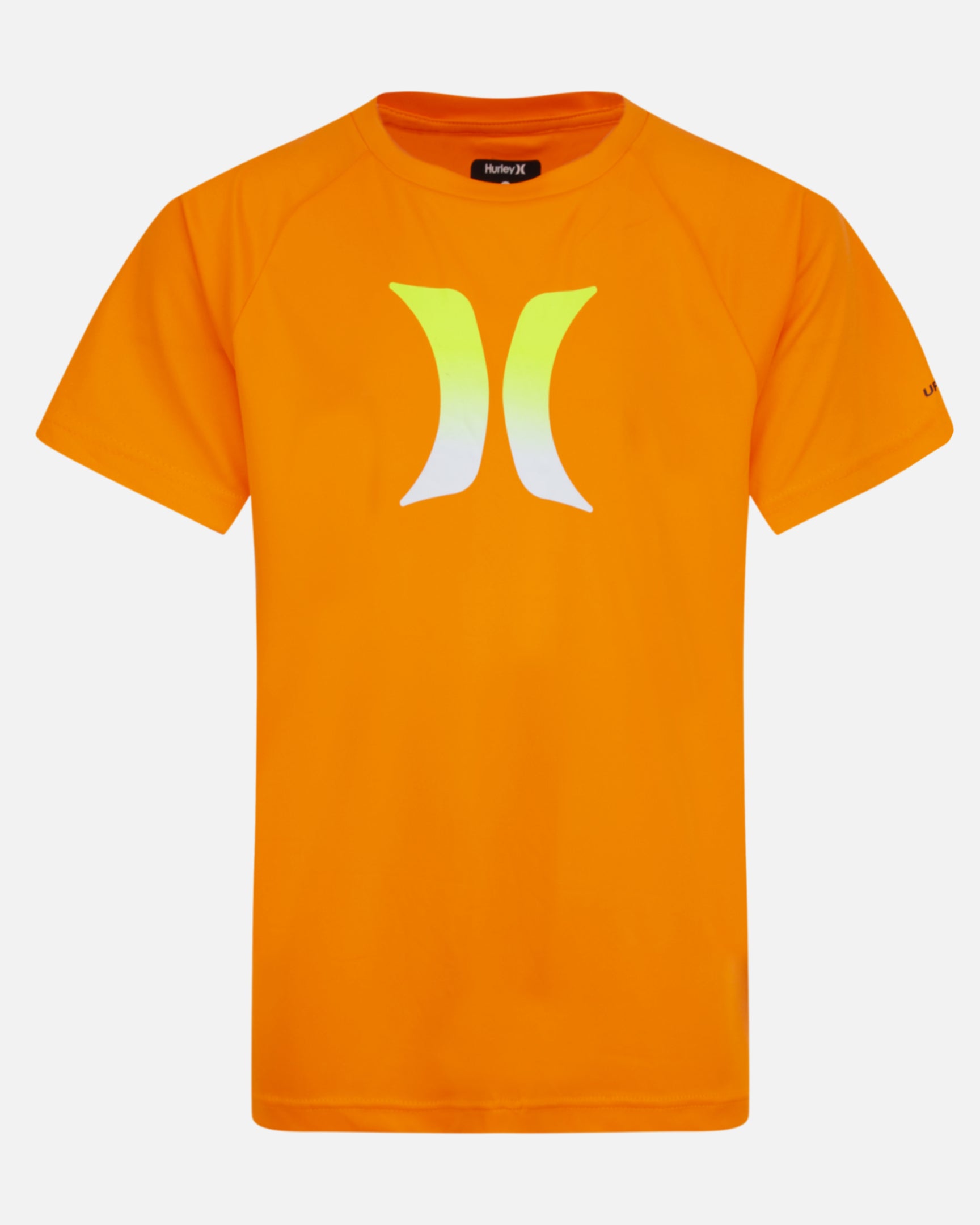 Boys' H2O-Dri Ombre Icon Short Sleeve Rashguard in Total Orange, Size Small 807421700157
