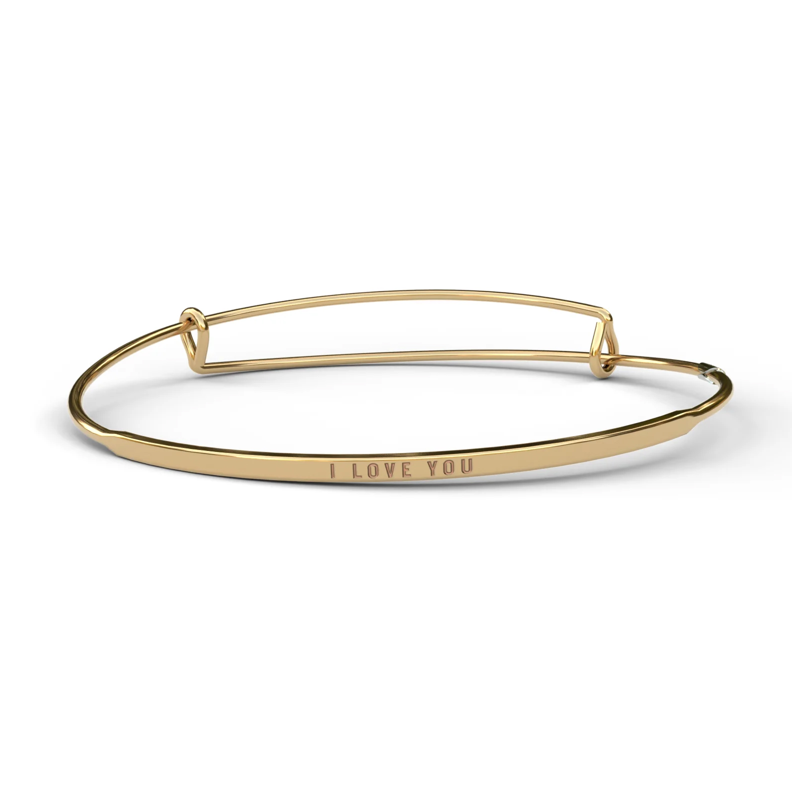 Metal Alchemist POSY I LOVE YOU Gold-Filled Expandable Bangle Bracelet 810120626543