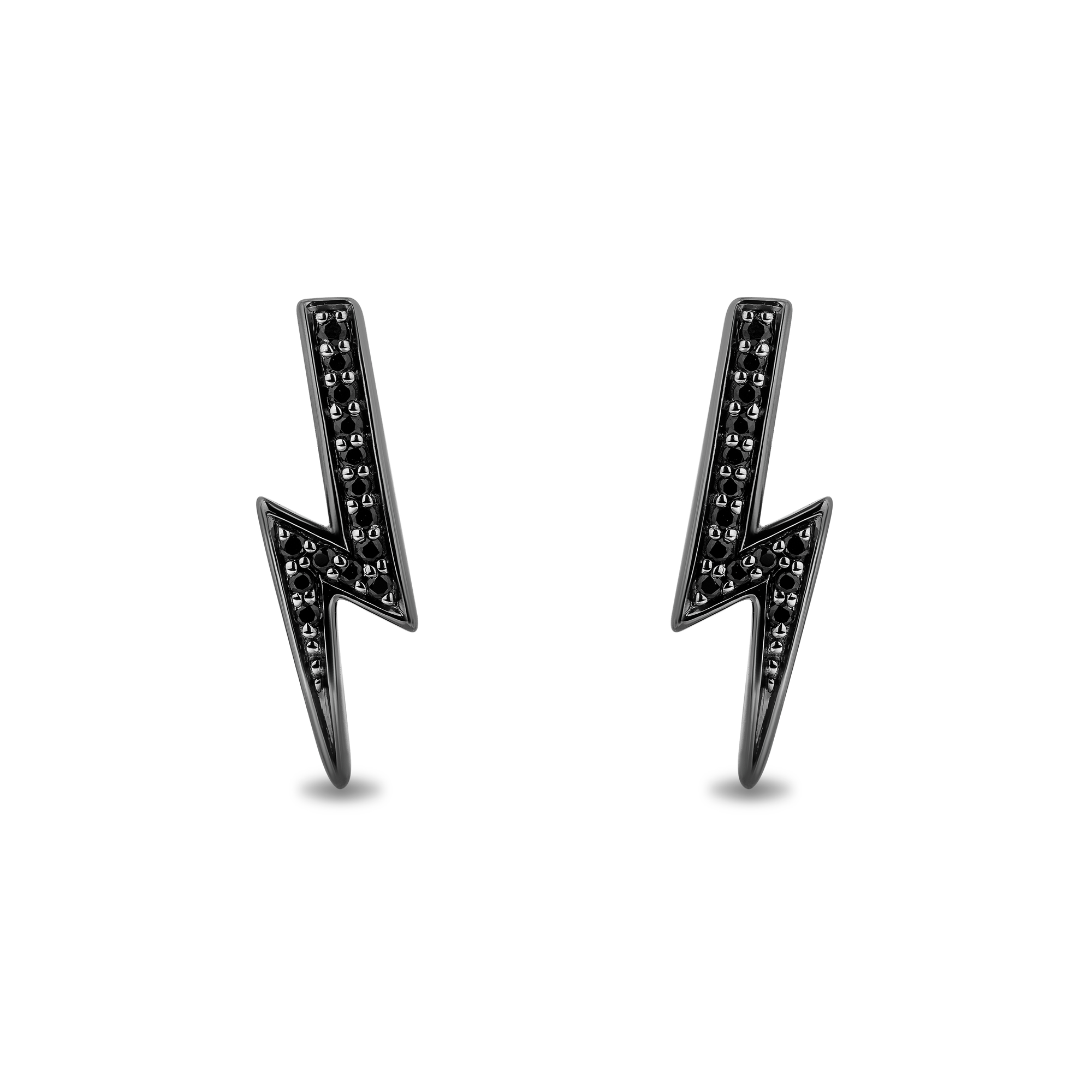 Enchanted Disney Fine Jewelry Cruella Treated Black Diamond Lightning Bolt Earrings 1/5ctw 816375025216
