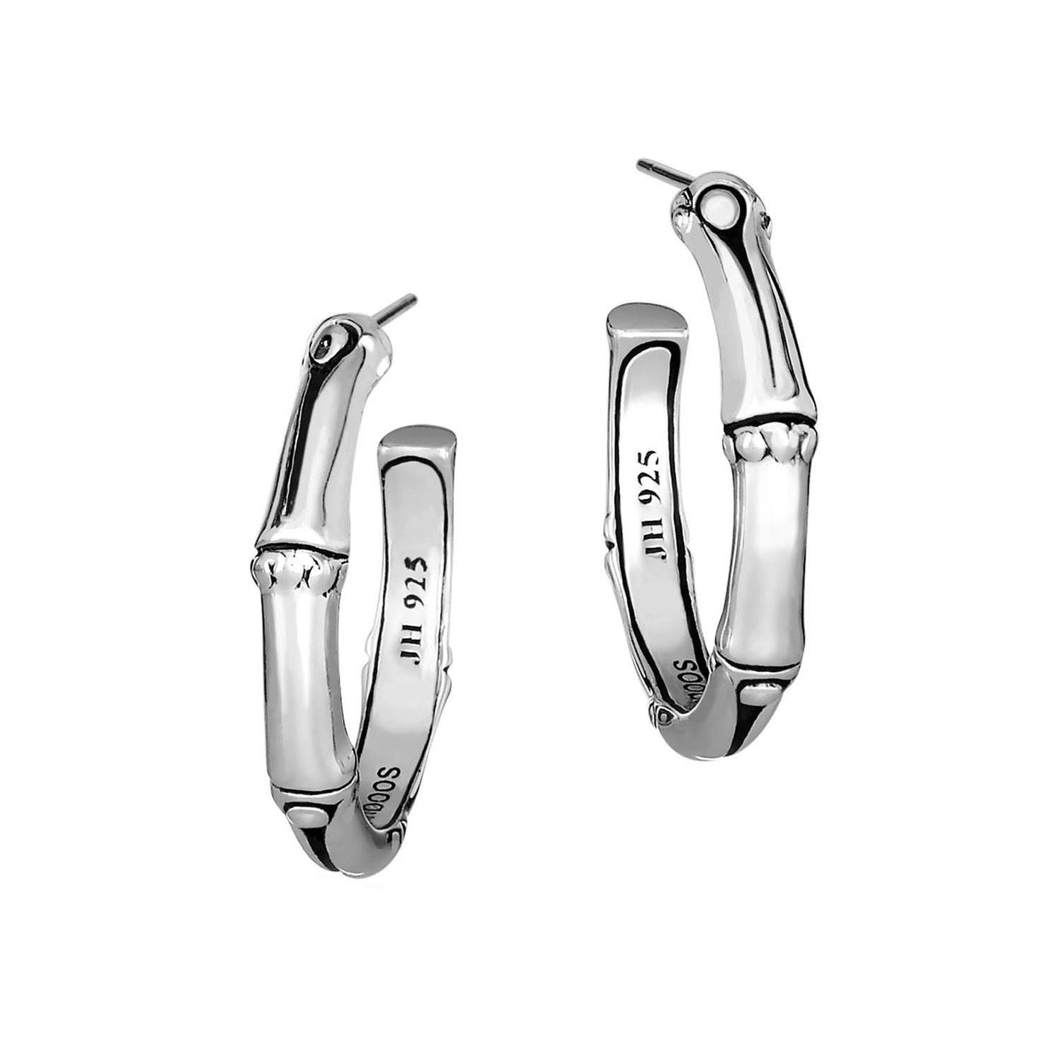 John Hardy Bamboo Small Hoop Earrings in Sterling Silver 8254291395976