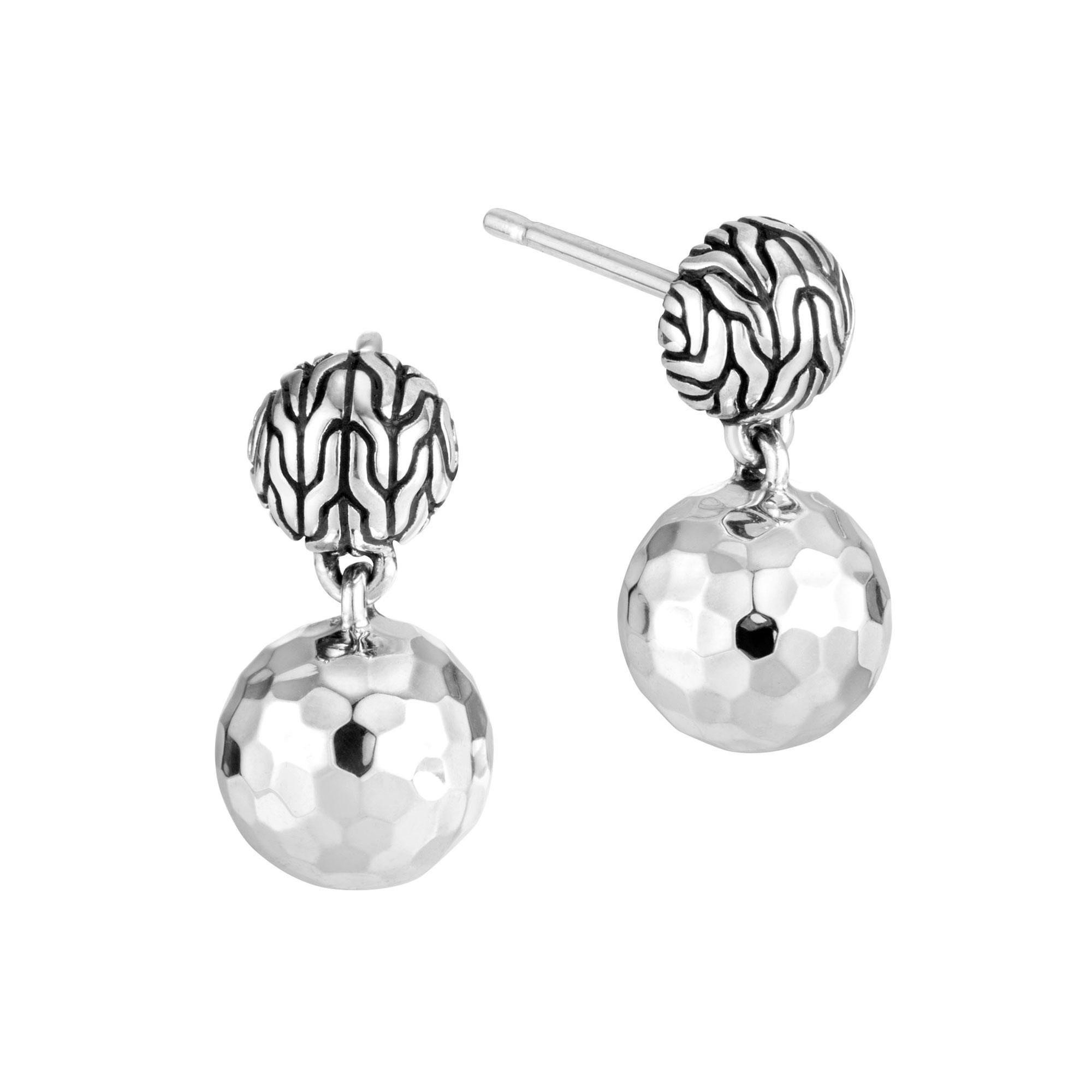John Hardy Classic Chain Hammered Drop Earrings 8254292433806
