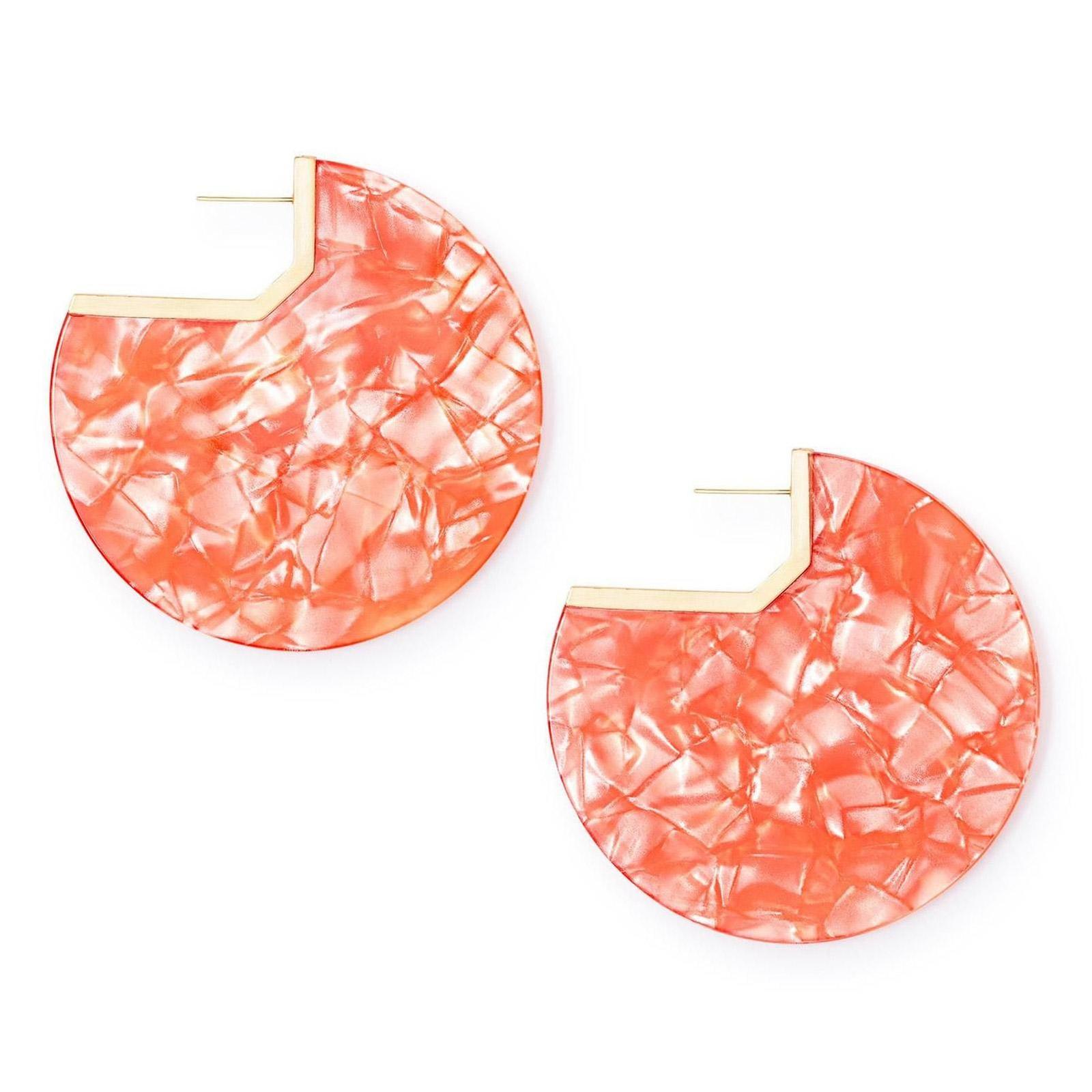 Kendra Scott Kai Earrings in Peach Acetate, Gold-Plated 842177034828