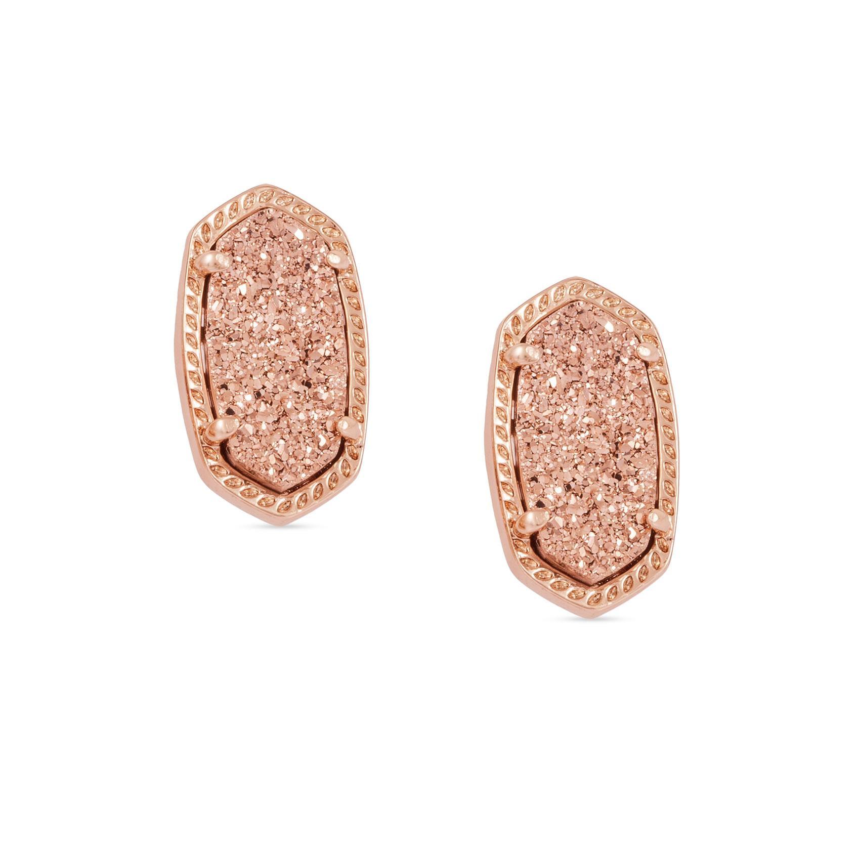 Kendra Scott Ellie Earrings in Rose Gold Plated Drusy 842177127476