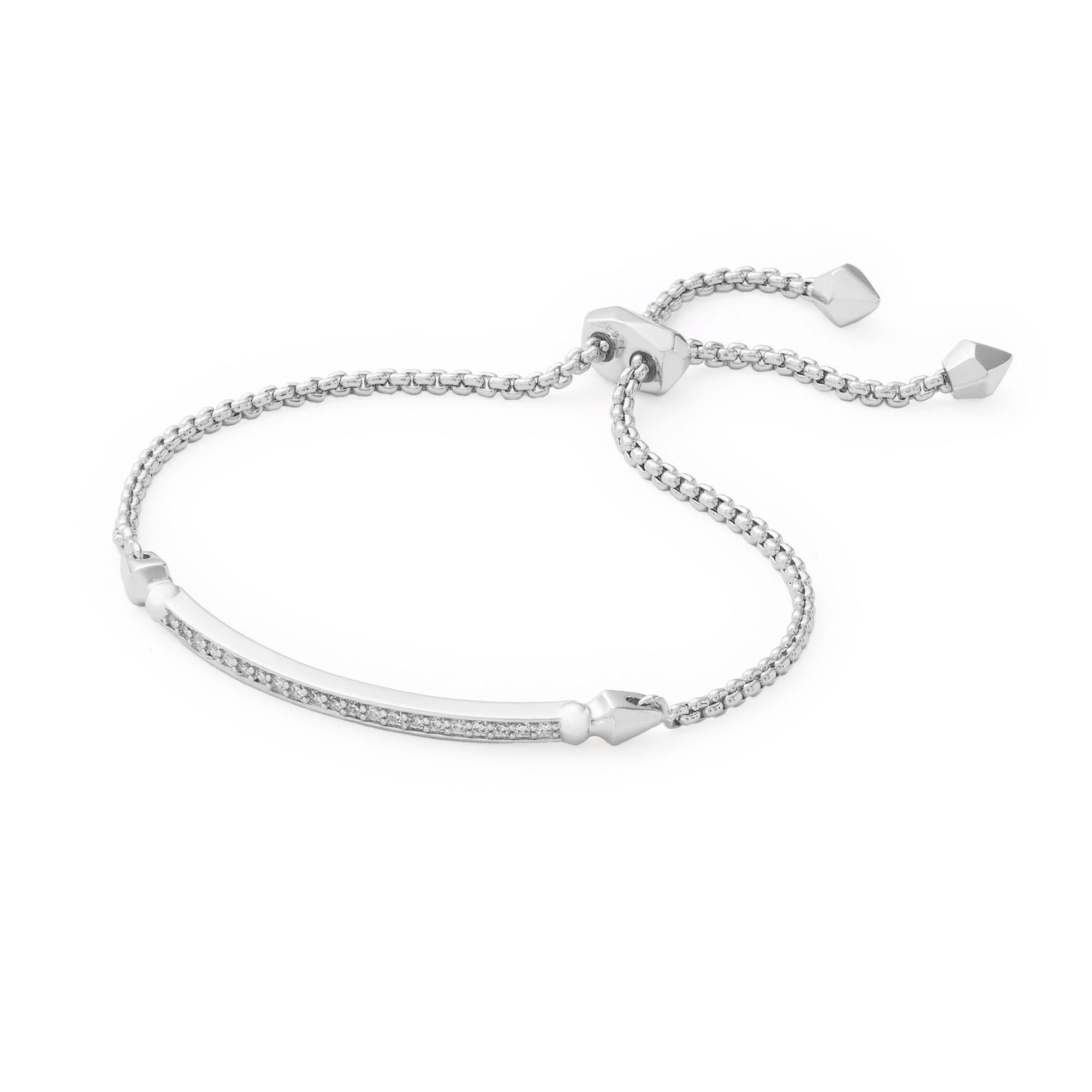 Kendra Scott Ott Adjustable Chain Bracelet, Rhodium-Plated 842177152652