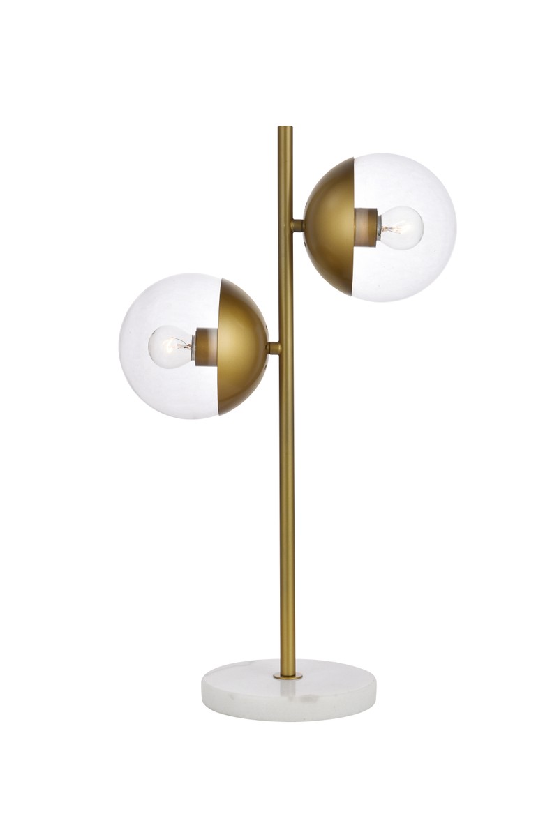 Eclipse 2-Light Table Lamp in Brass 842814155275