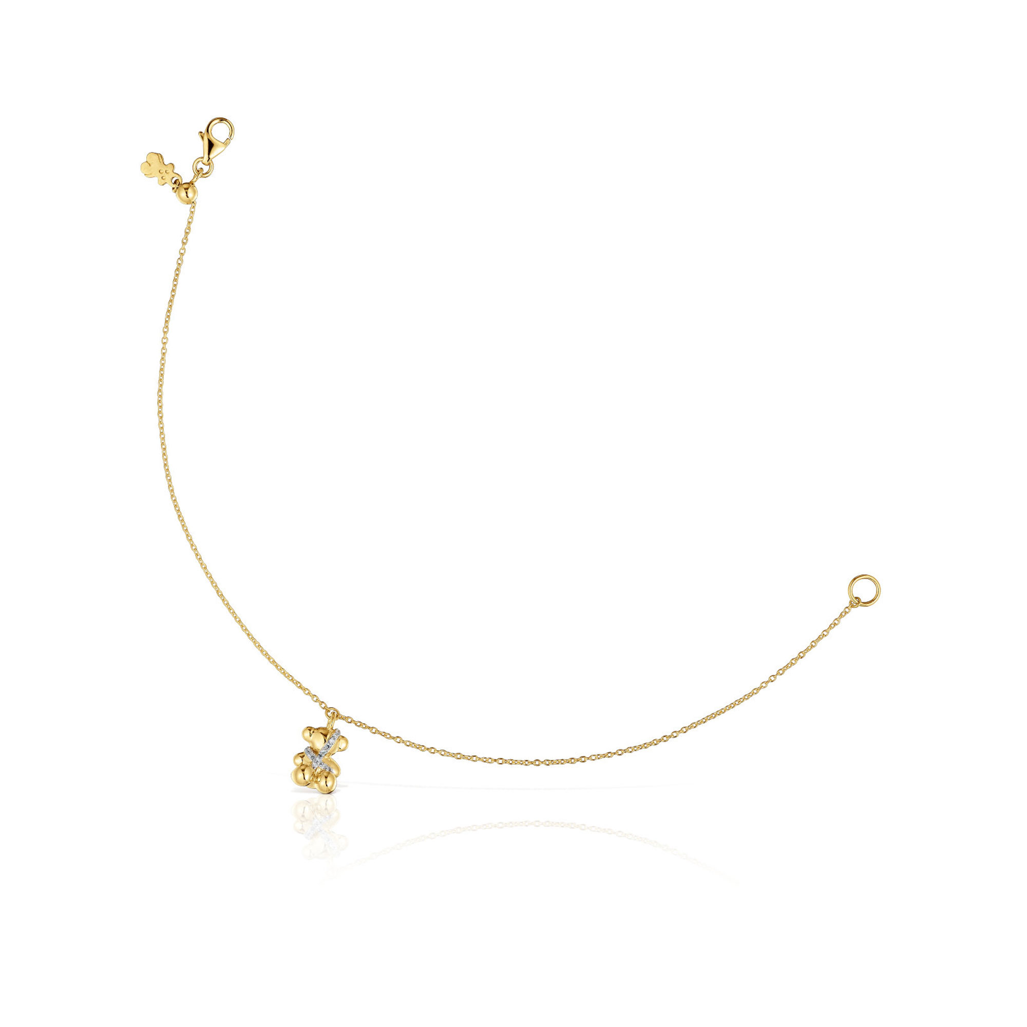TOUS Lligat Diamond Yellow Gold Chain Bracelet 8445141235638
