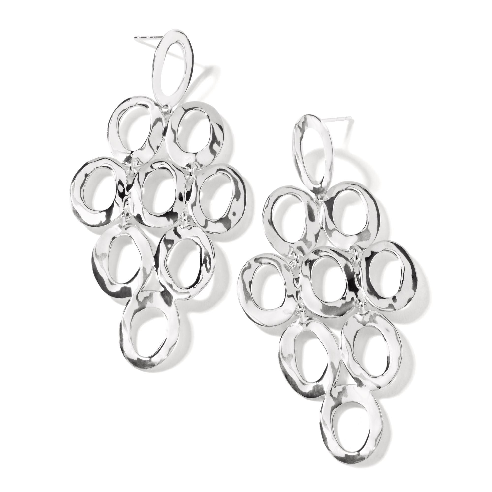 IPPOLITA Silver Open Oval Cascade Earrings - CLASSICO 855497053400