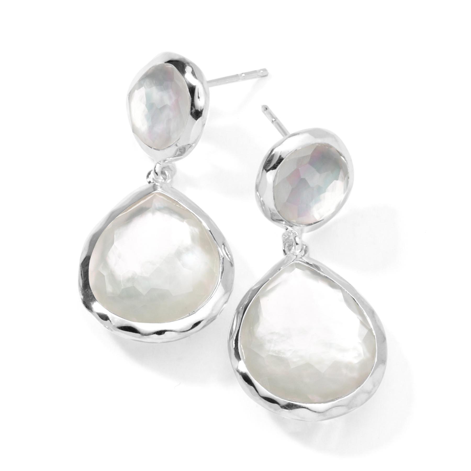 IPPOLITA Silver Two-Stone Drop Earrings in Mother-of-Pearl Doublet - ROCK CANDY 855497082653