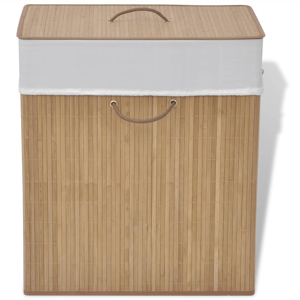 vidaXL Bamboo Laundry Bin Rectangular Natural 8718475587293