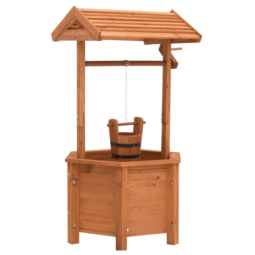 vidaXL Garden Wishing Well Planter 15.7"x15.7"x33.1" Firwood 8719883979250