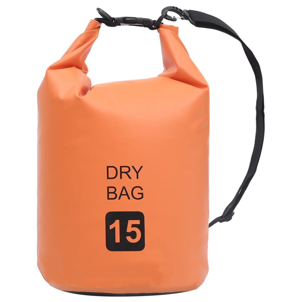 vidaXL Dry Bag Orange 4 gal PVC 8720286088500