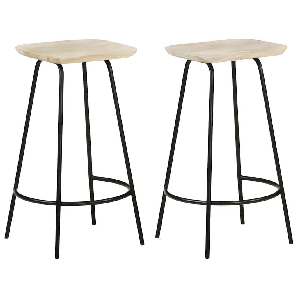 vidaXL Bar Stools 2 pcs Solid Mango Wood 8720286200933