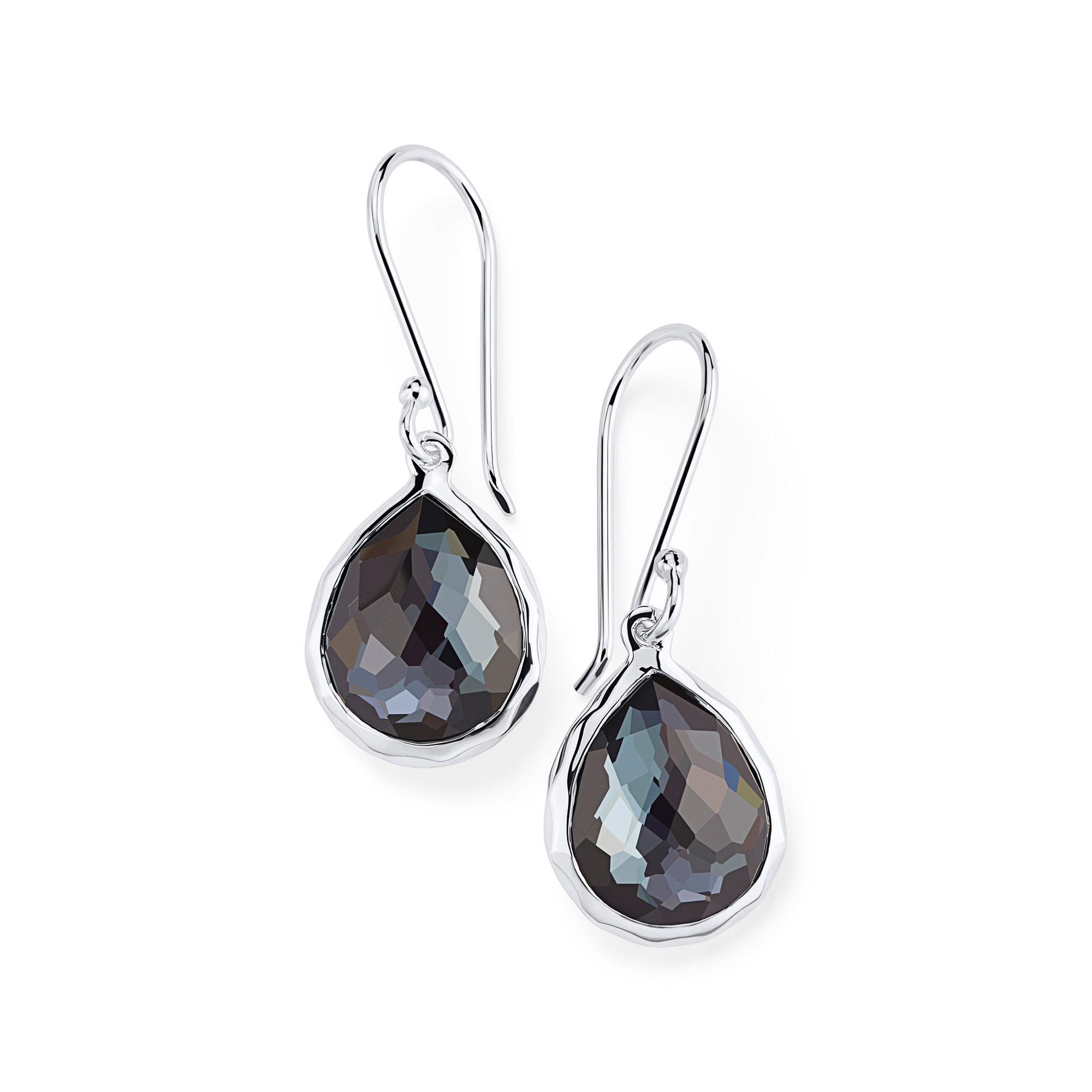 IPPOLITA Silver Teeny Teardrop Earrings in Hematite Doublet - ROCK CANDY 886969187224