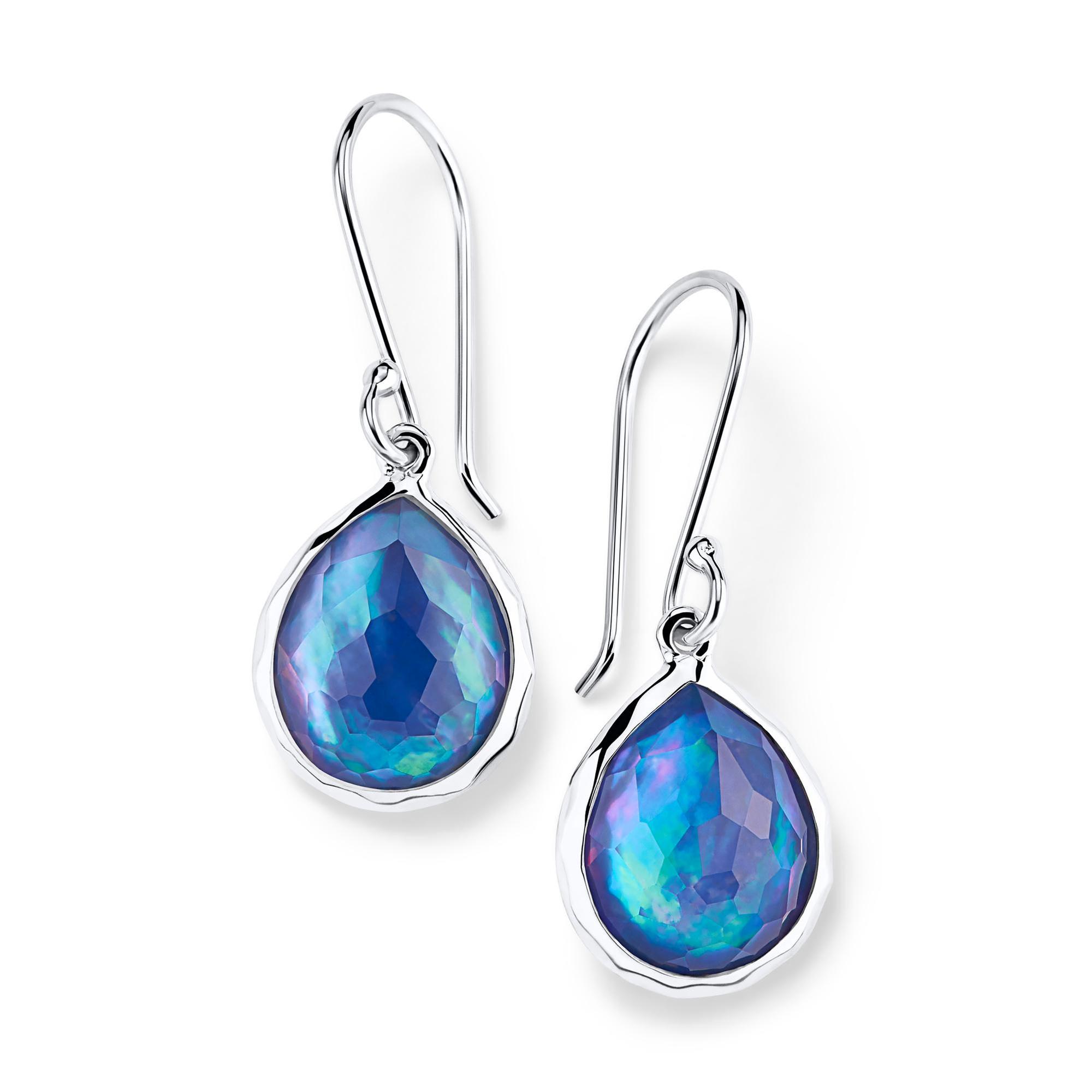 IPPOLITA Mini Silver Teardrop Earrings in Lapis Triplet - ROCK CANDY 886969455569