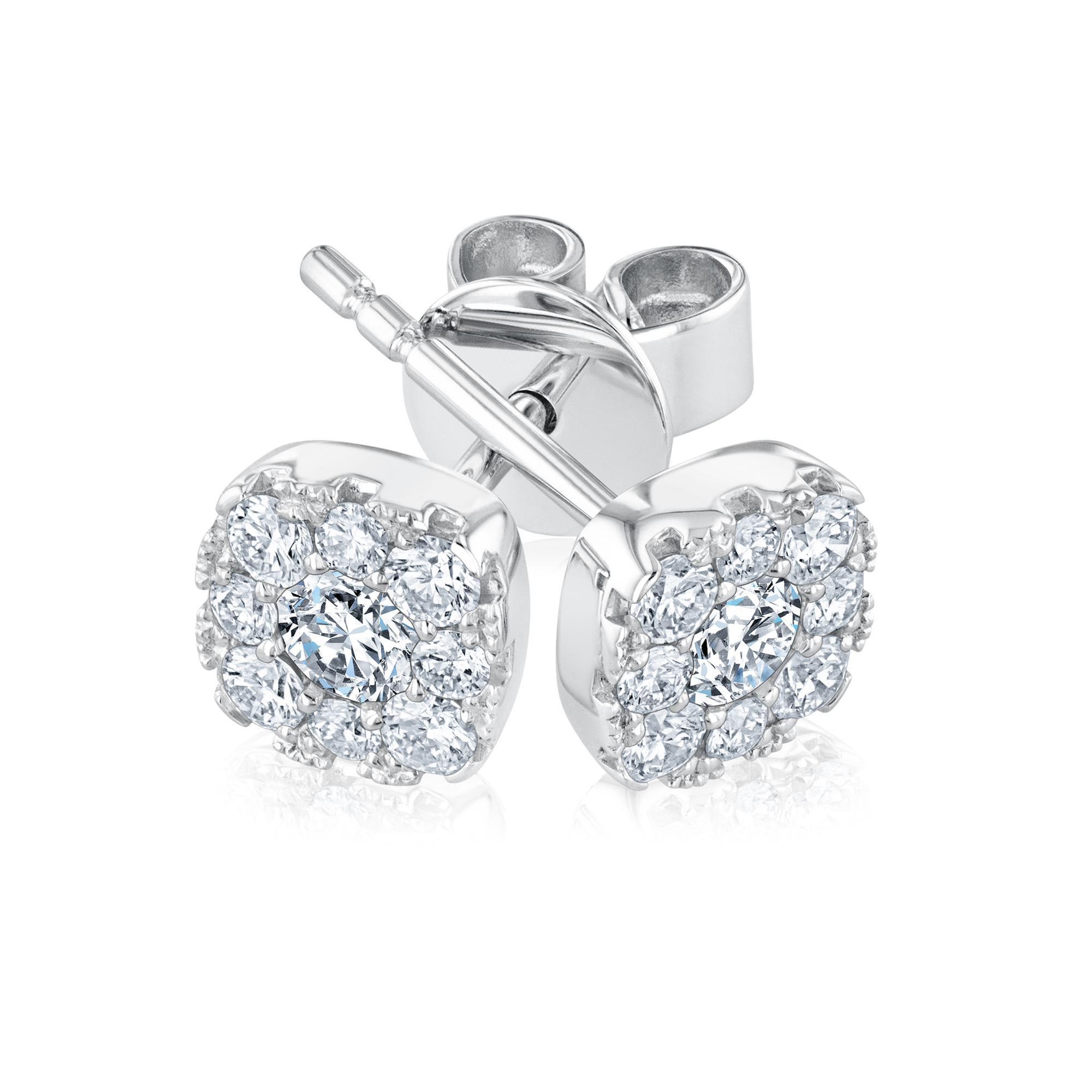 Forevermark 1/2ctw Diamond Eternal Halo White Gold Earrings 