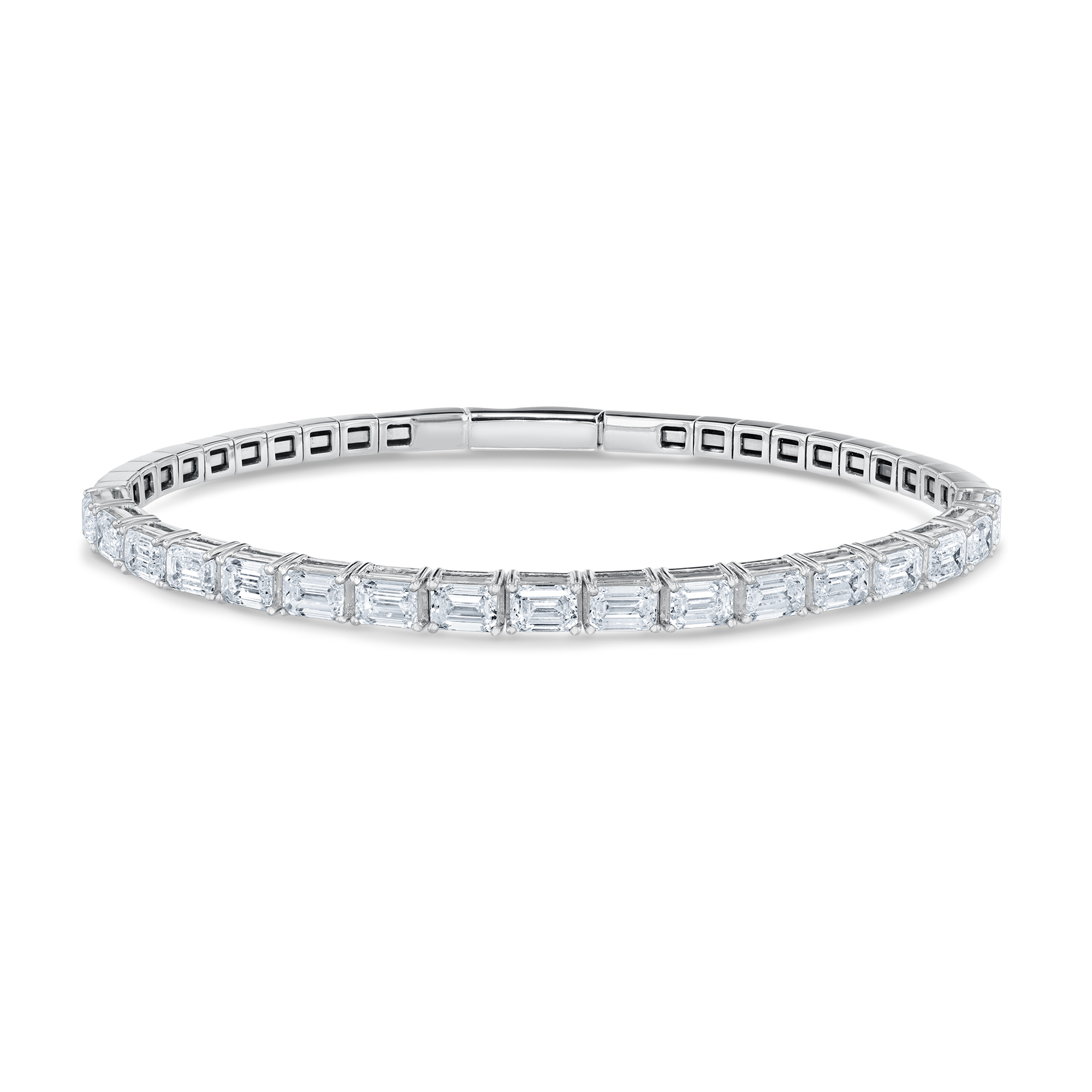 5 1/10ctw Emerald Lab Grown Diamond White Gold Bracelet 