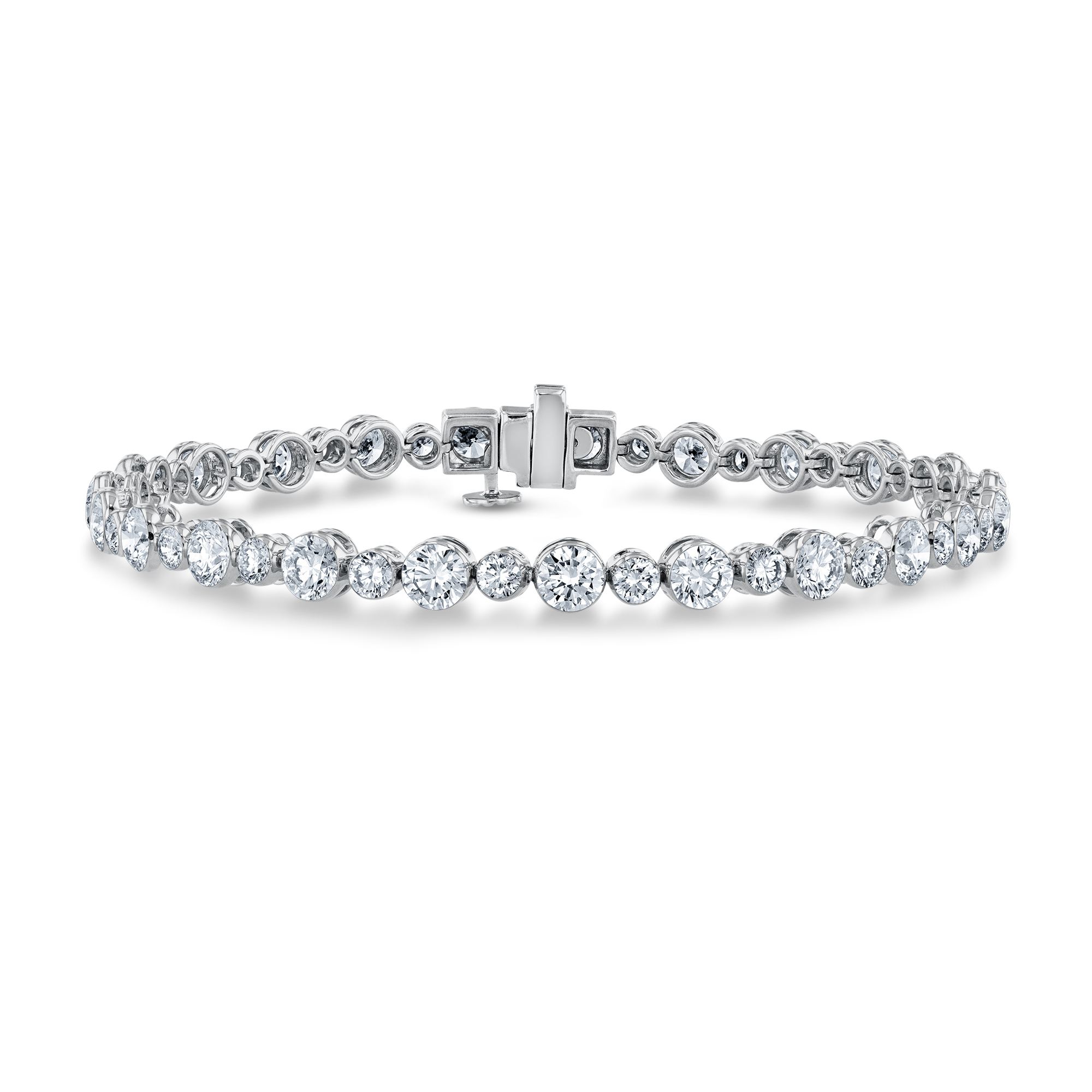 7 1/3ctw Lab Grown Diamond White Gold Tennis Bracelet 