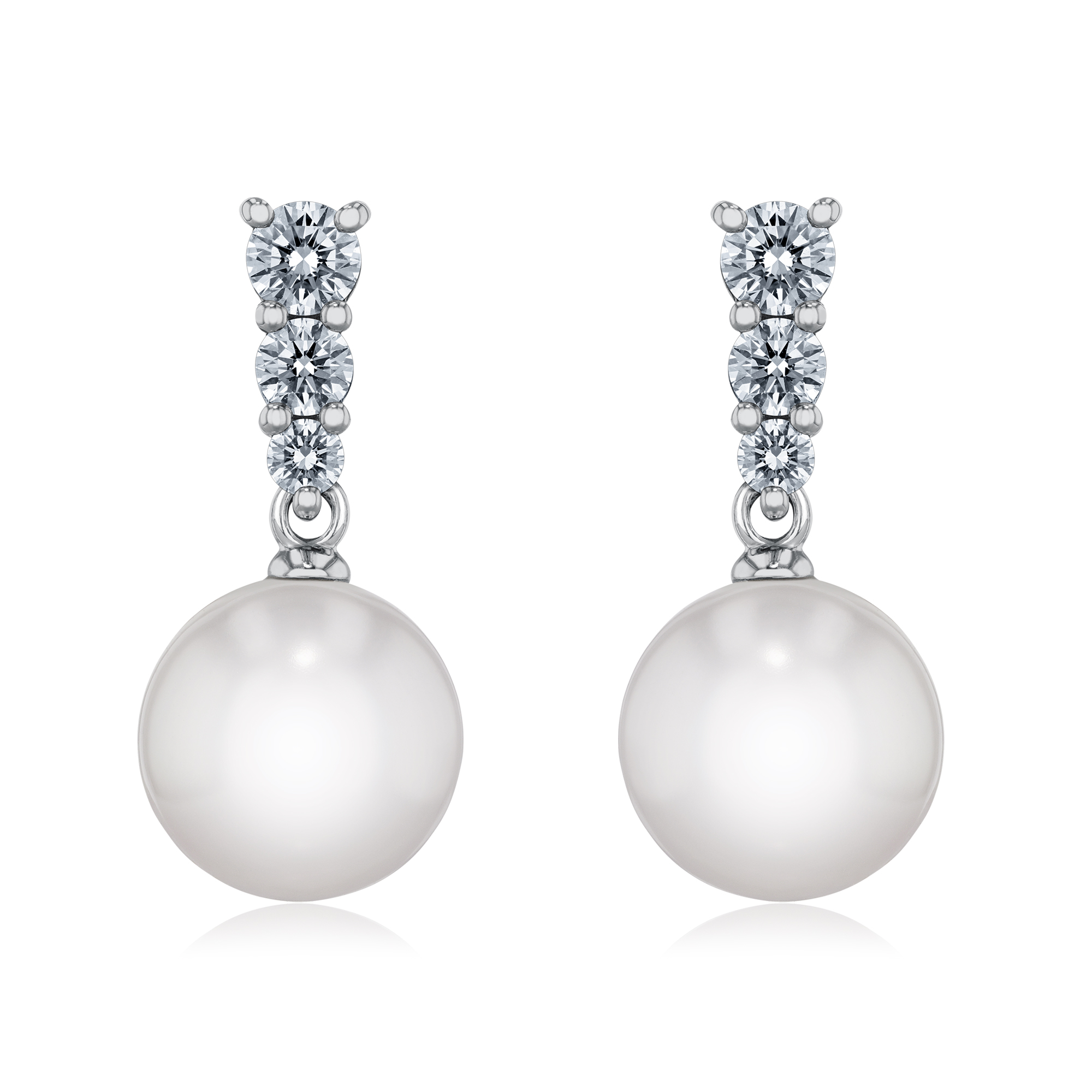 MIKIMOTO Morning Dew Akoya Cultured Pearl and 1/2ctw Diamond Drop Earrings 