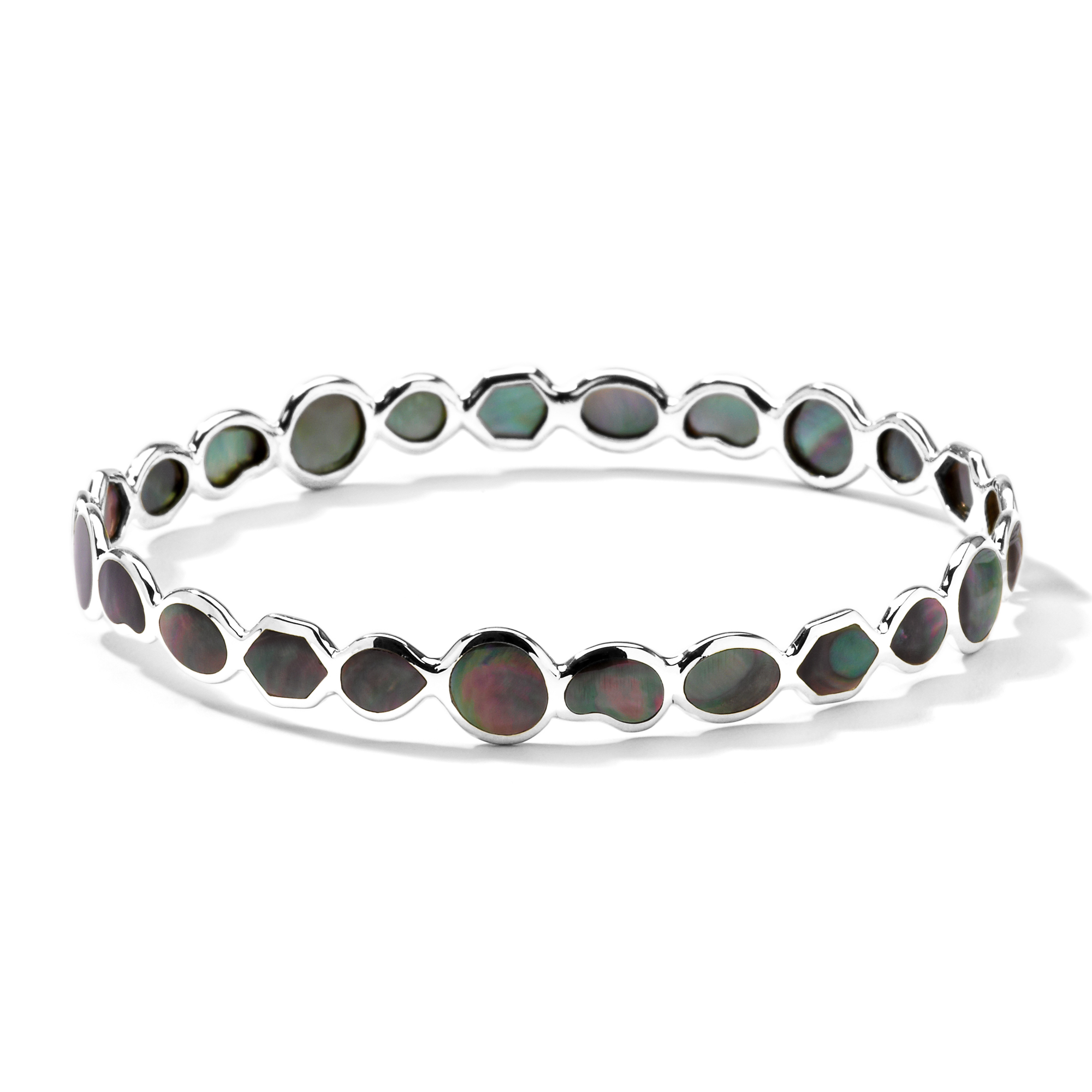 IPPOLITA Mixed Shape Brown Shell Bangle Bracelet in Sterling Silver - POLISHED ROCK CANDY 