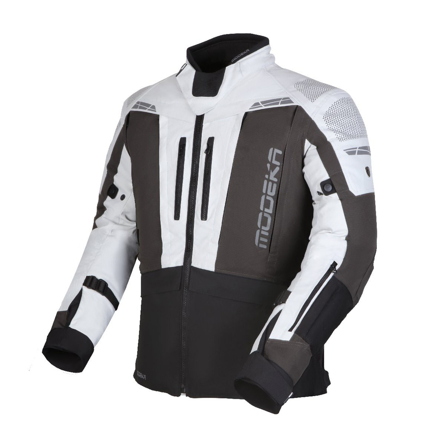 Modeka Hydron Light Grau Dark Grau Schwarz Jacke Größe S