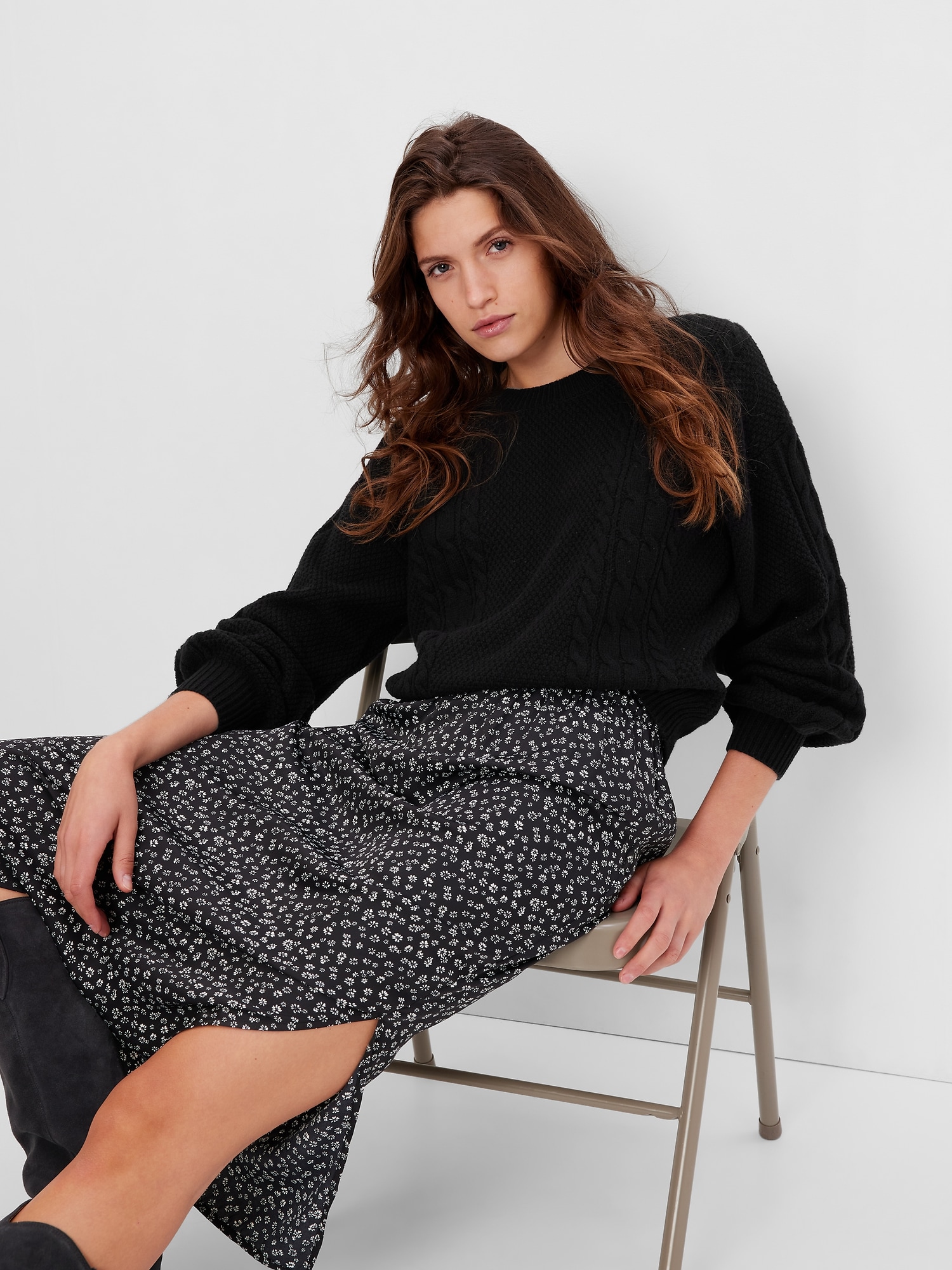 GAP Knitted sweater with braided pattern - Women