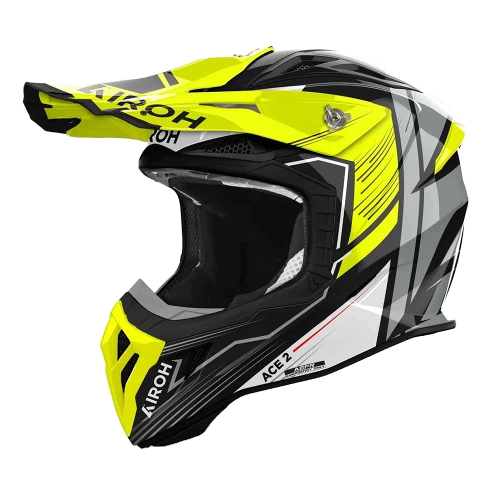 Airoh Aviator Ace 2 Engine Yellow Gloss Offroad Helmet Größe XL