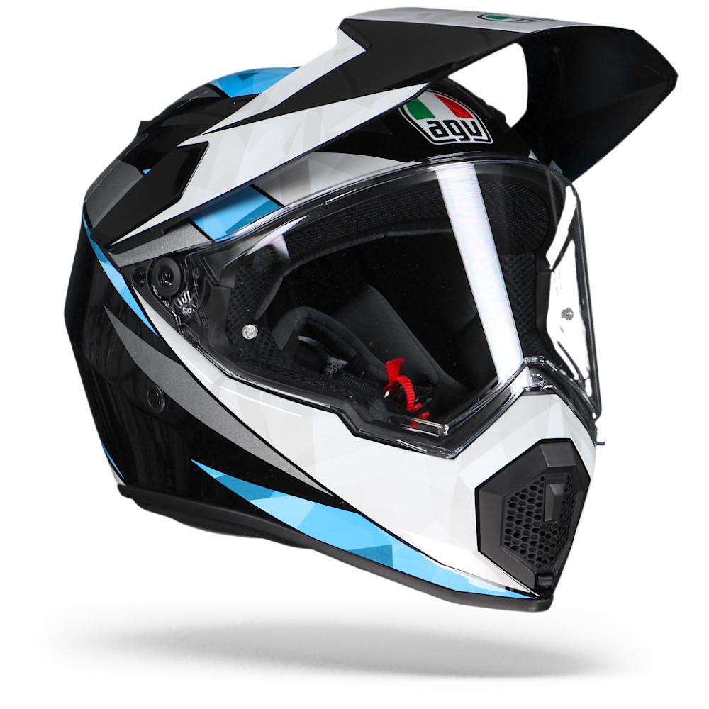 AGV AX9 North Schwarz Weiß Cyan Endurohelm Größe S