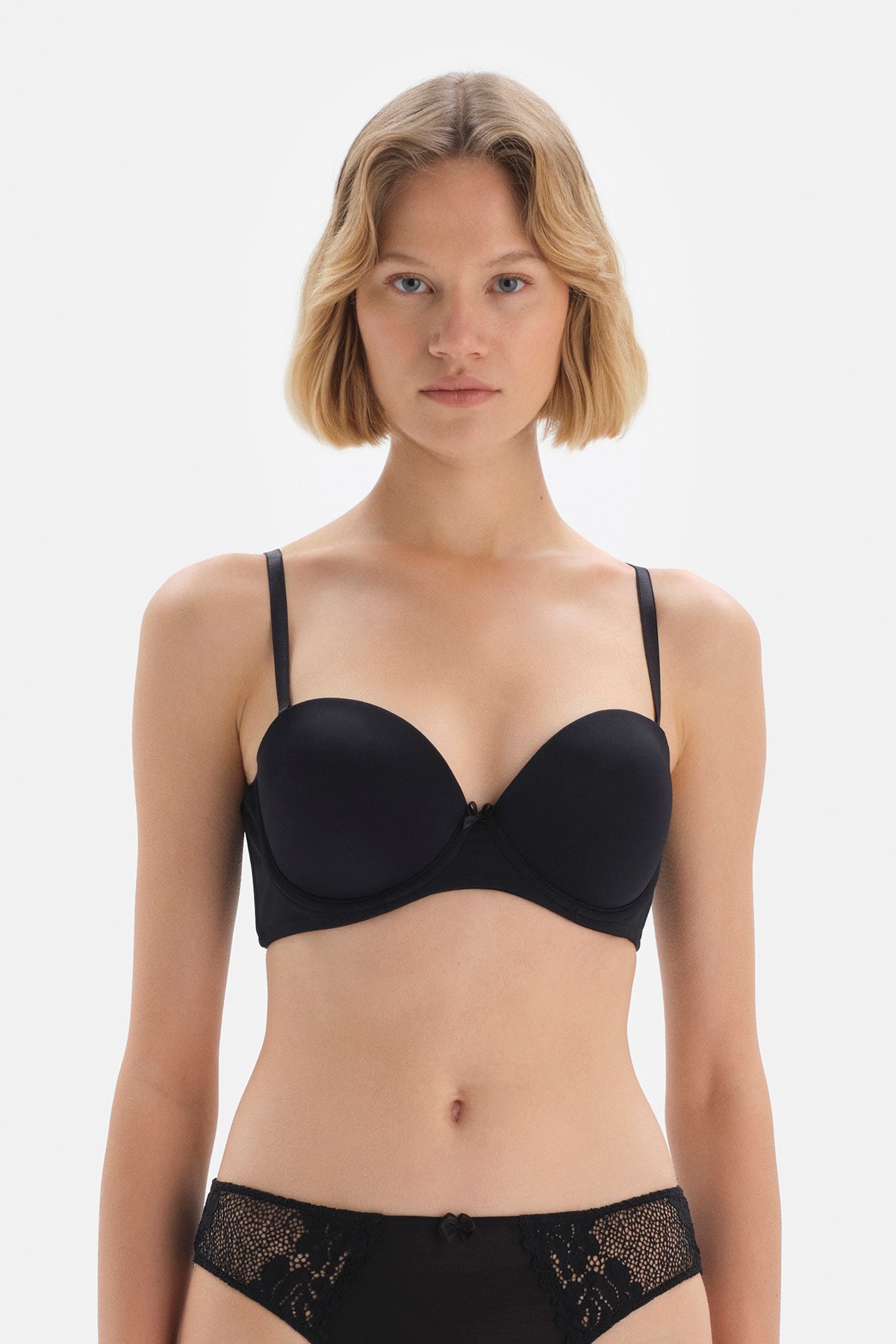 Dagi Black Underwire Strapless Push Up Bra