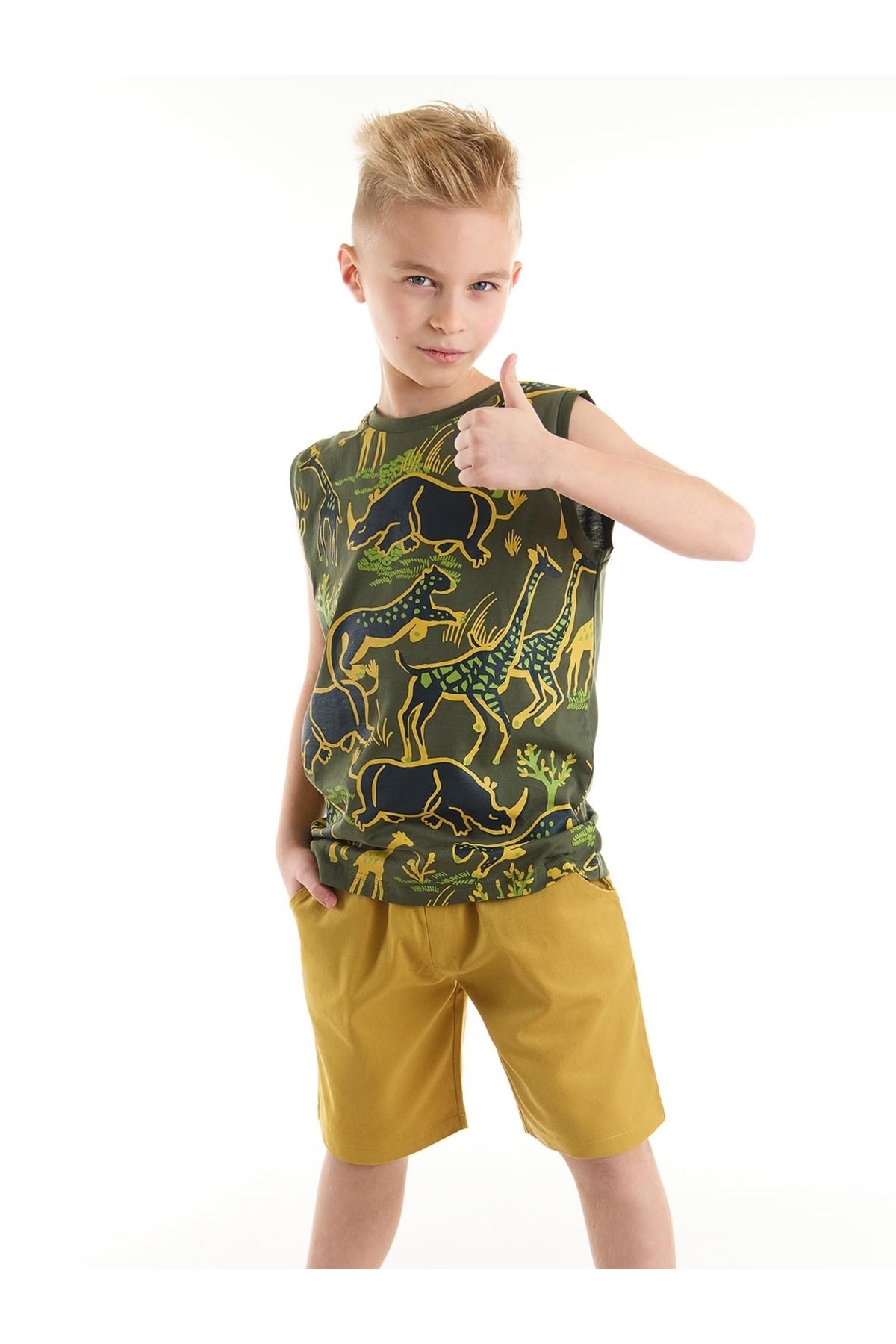 mshb&g Safari Boy T-shirt Gabardine Shorts Set